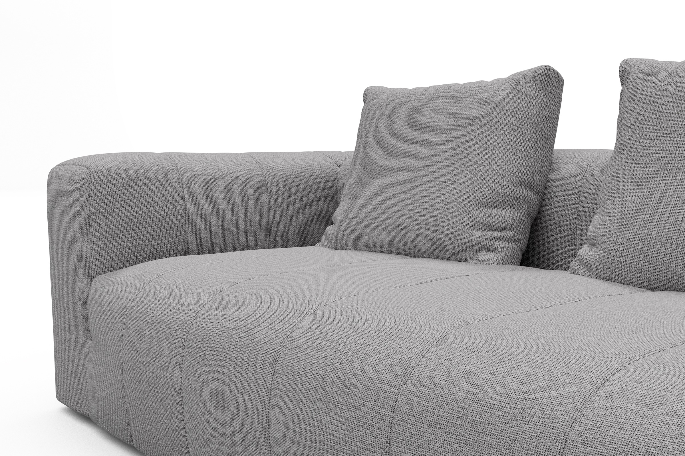 Ecksofa Hugo 2x 2,5-Sitzer Armlehne links Sama-Grey