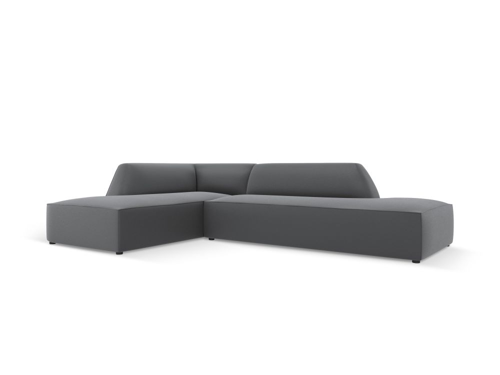 Cosmopolitan Design Ecksofa Siena 4-Sitzer offen Kunstleder Pacifico Dunkelgrau Melange Links