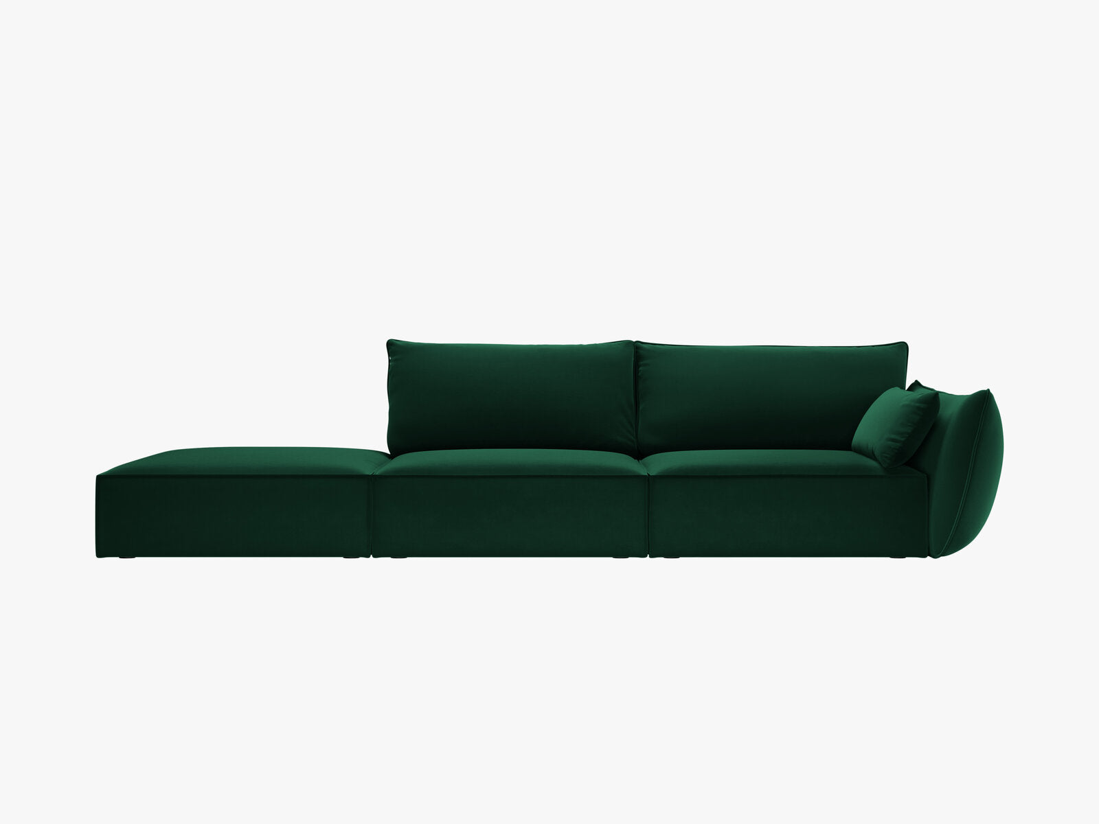 Micadoni Sofa Kaelle 4-Sitzer Links Samt Bluvel Flaschengrün
