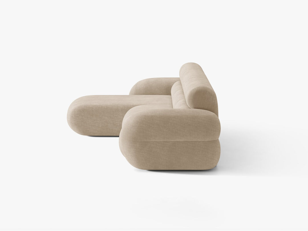 Micadoni Neo Ecksofa 4-Sitzer Links Chenille Golden Dunkelbeige