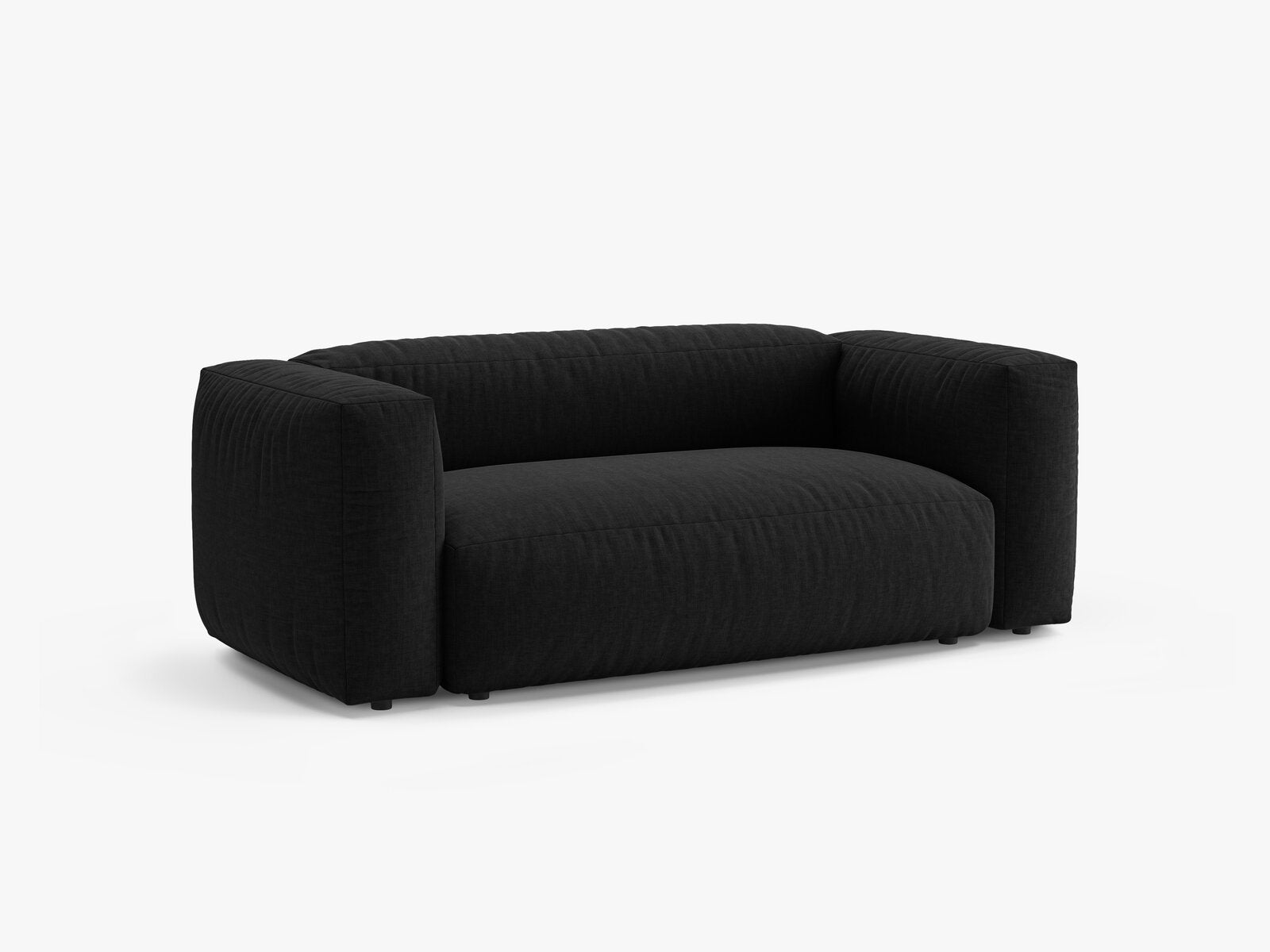 Micadoni Martina Sofa 2-Sitzer Strukturierter Stoff Boston Schwarz