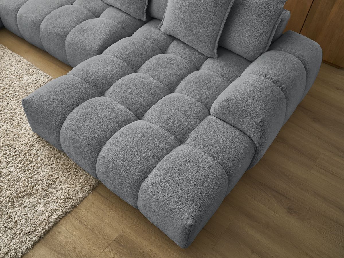 Bobochic Everest Wohnlandschaft, 14 Kissen Melange-Stoff Dunkelgrau Ecke rechts