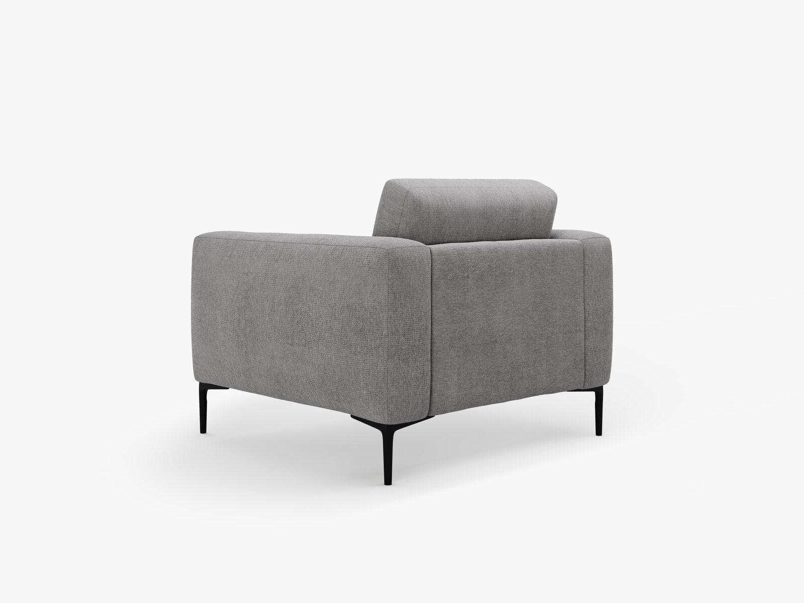 Micadoni Sessel Bemy 1-Sitzer Strukturierter Stoff Grau