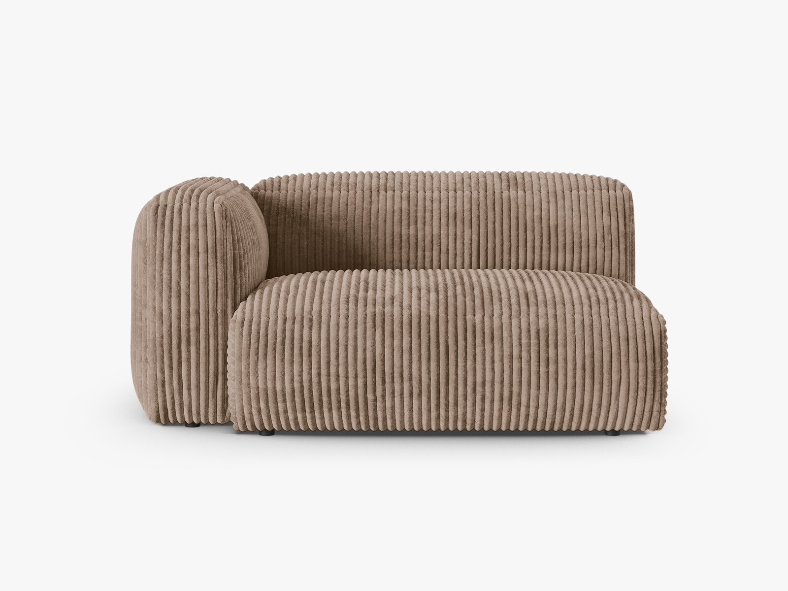 Micadoni Eckmodul mit Armlehne Martina 1-Sitzer Groß 90cm Sitztiefe Links Kord Tilia Eichel