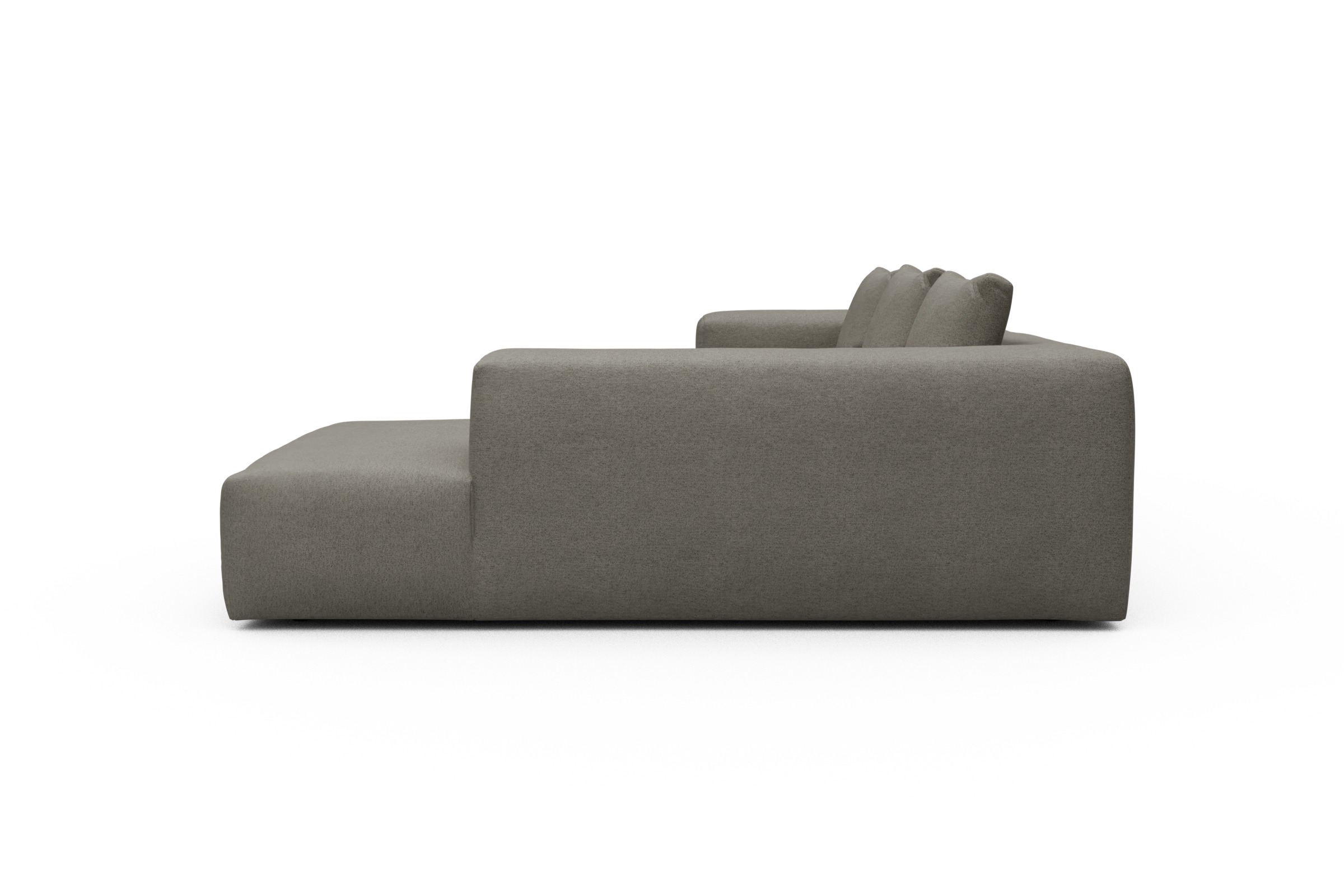Ecksofa Fred Relax-Ecke rechts mit 2,5-Sitzer Denari-Warm-Grey