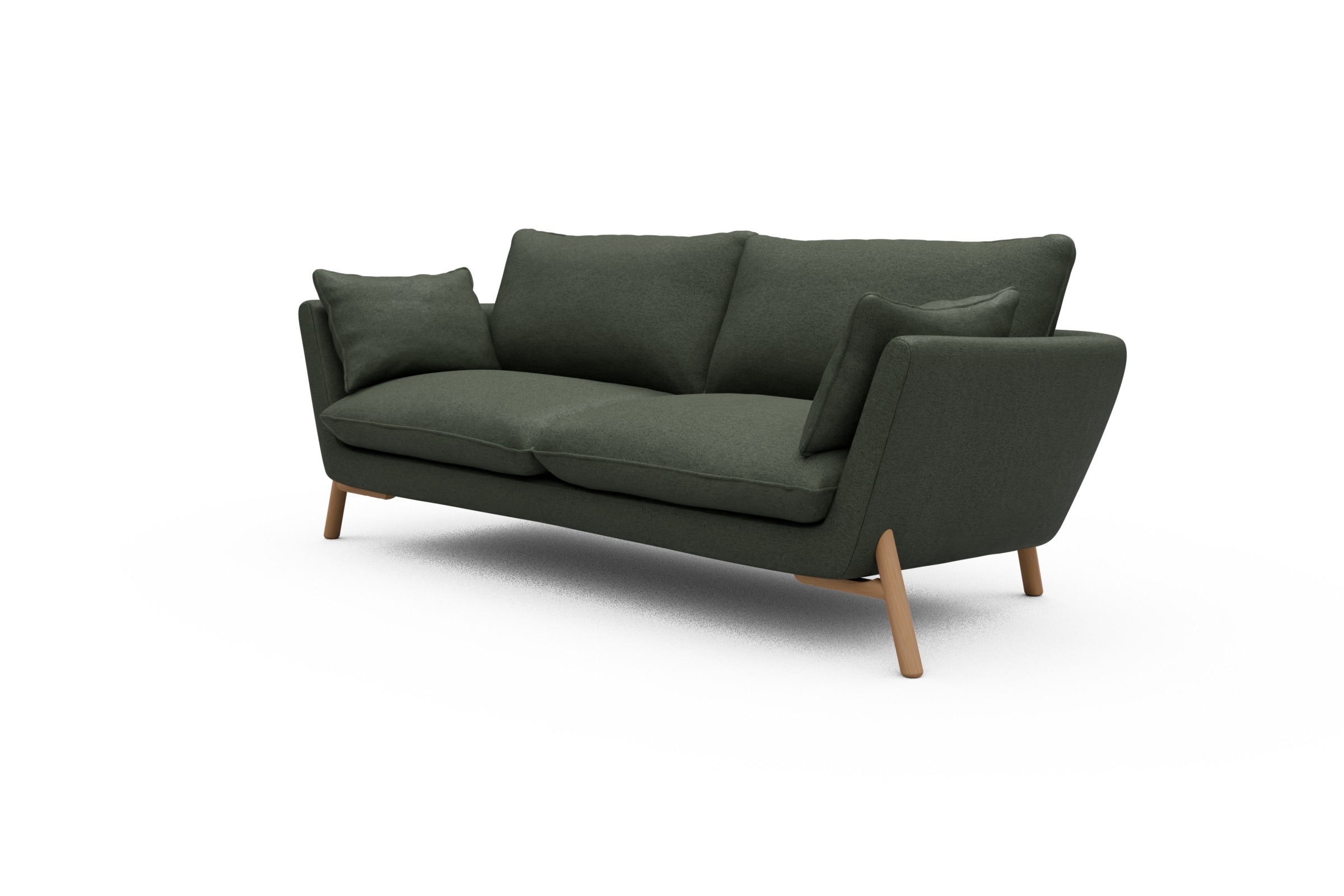 Sofa Emil 3-Sitzer Beinfarbe Eiche Natur Denari-Forest-Green