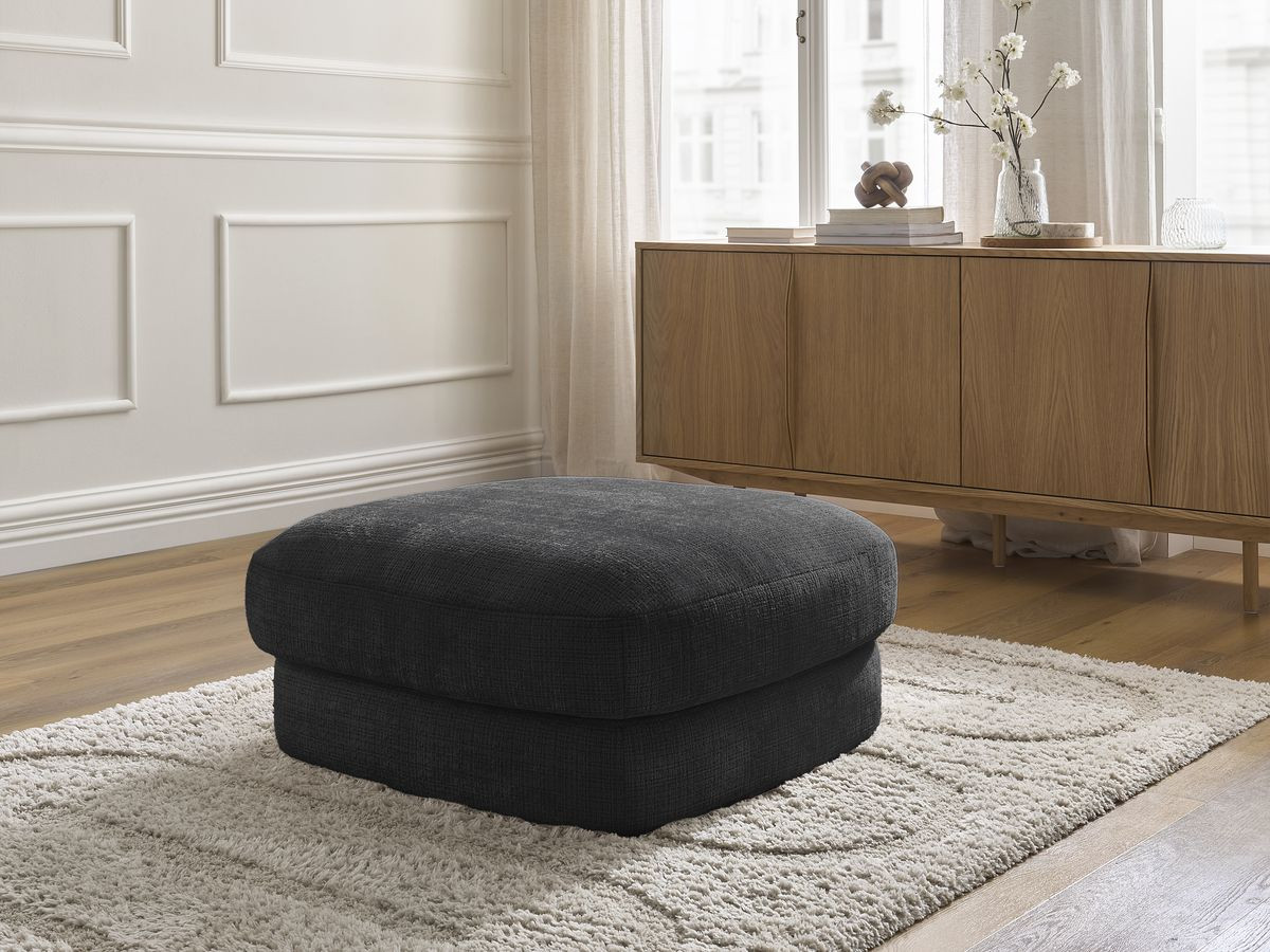 Bobochic Leonore Pouf Strukturstoff Schwarz