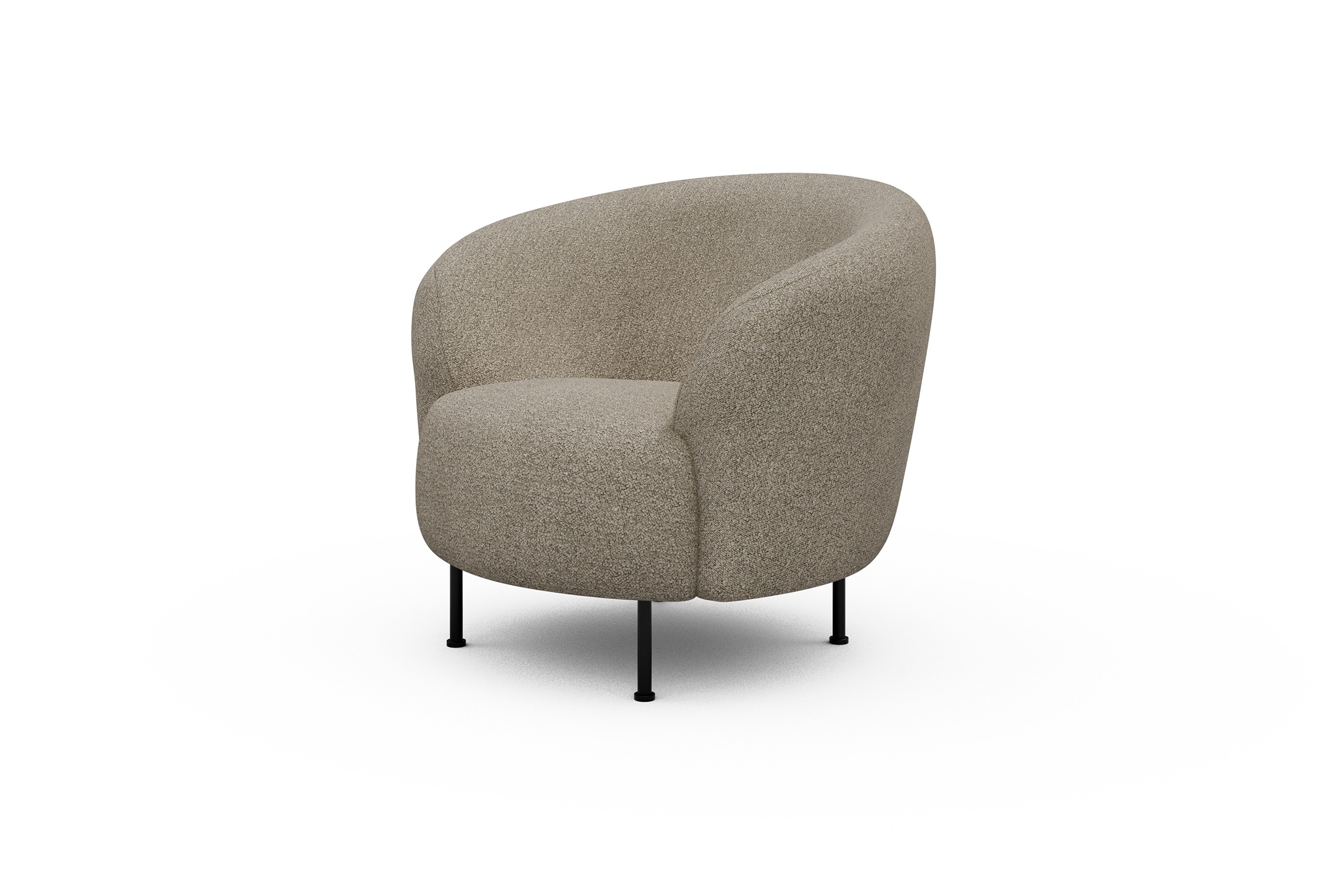 Sessel Ronda Metallbeine Schwarz Boucle-Beige