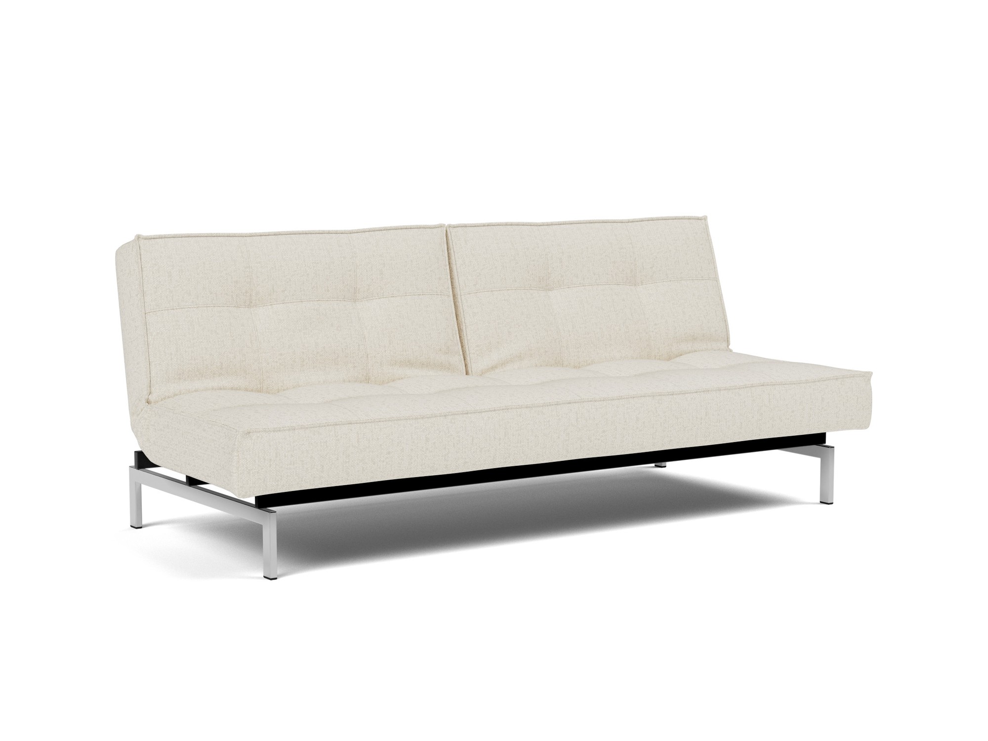 Schlafsofa Splitback Boucle Skandi 531-Off-White Beine Chrom
