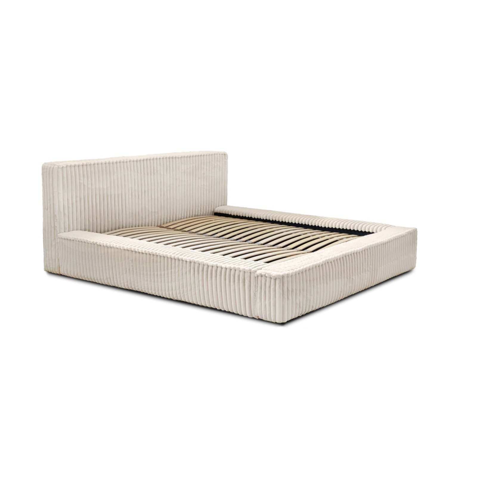 Polsterbett Lento Softcord mit Fellstruktur 160x200 mit Holzrahmen Vito 23