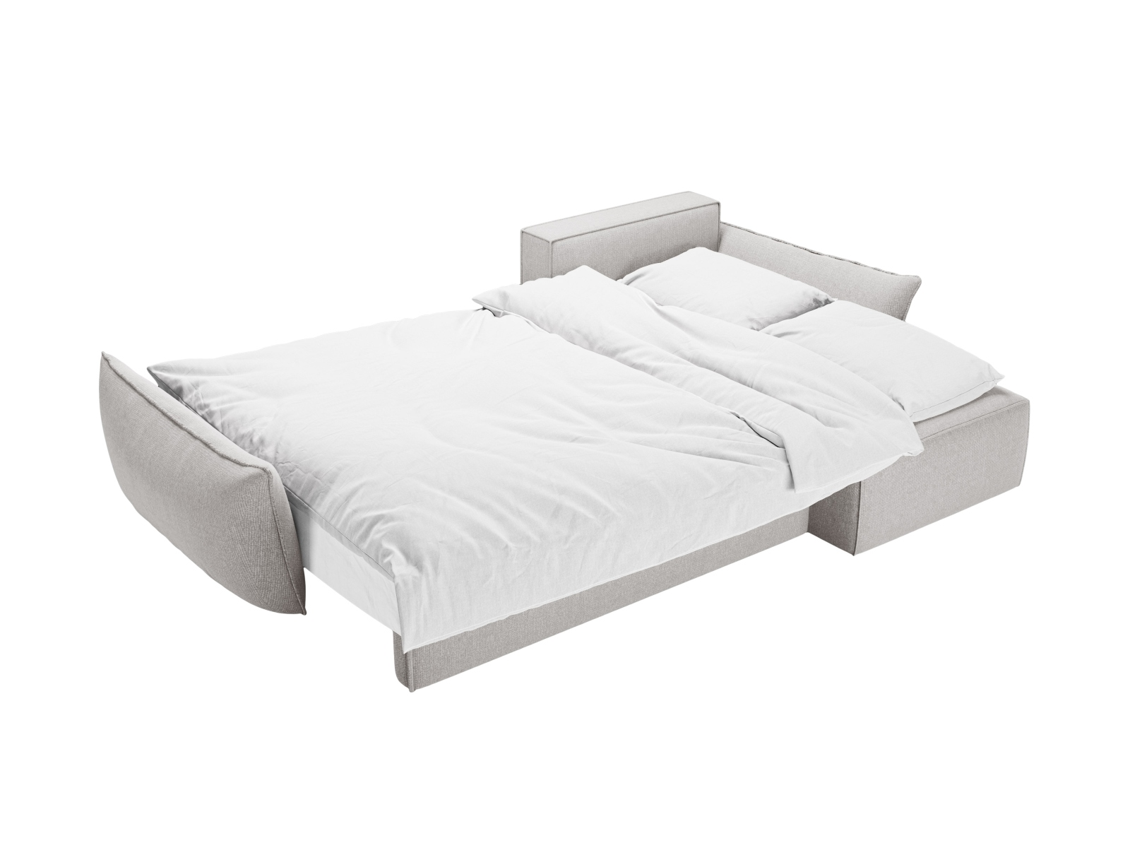 Micadoni Ecksofa Kaelle 4-Sitzer mit Schlaffunktion Rechts Chenille Grau