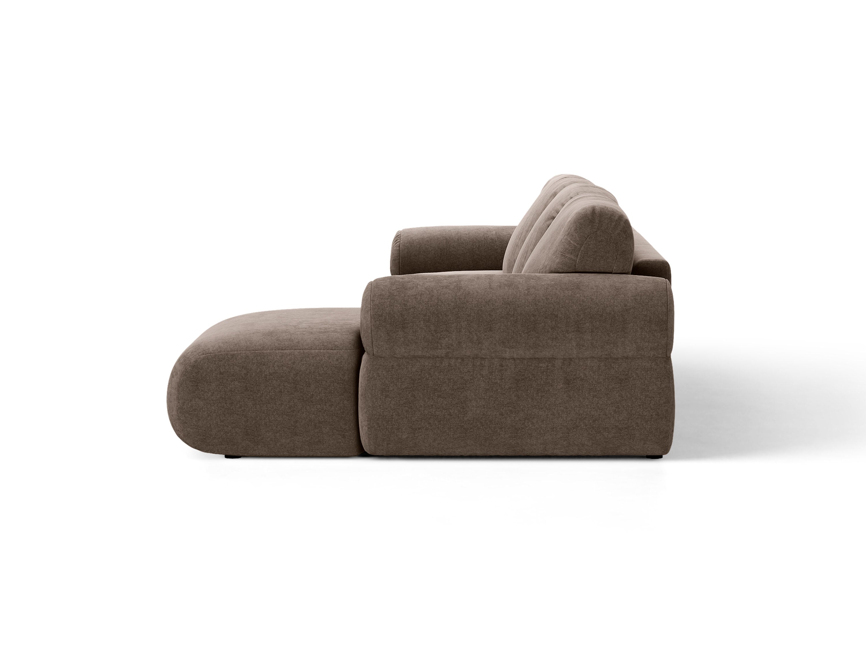 Micadoni Ophelia Ecksofa 6-Sitzer Strukturierter Stoff Liberty Cappuccino Links