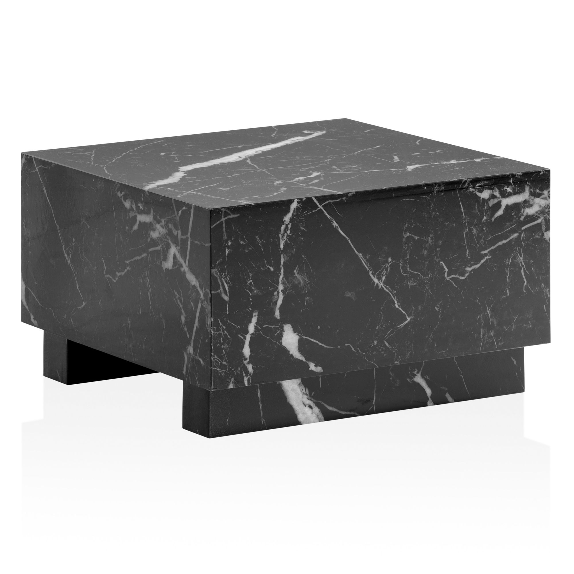 Couchtisch Alsen Marmoroptik Schwarz 60 × 60 × 35 cm