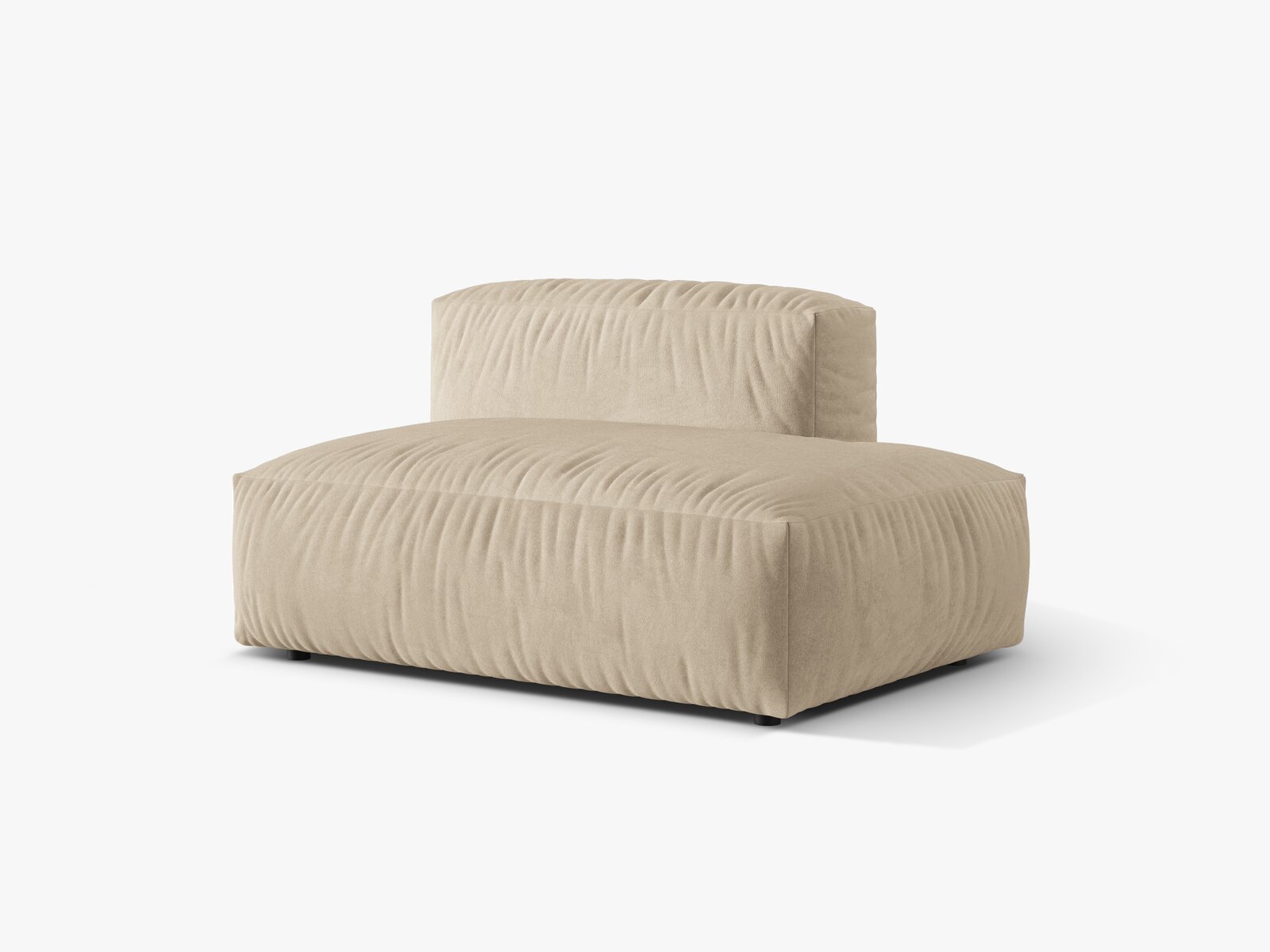Micadoni Ecksofa-Modul Martina 1-Sitzer Samt Vogue Helles Beige Rechts