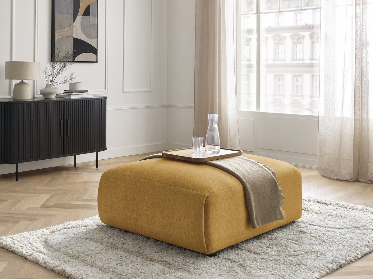 Bobochic Jana Pouf 94 × 114 cm Samt Gelb
