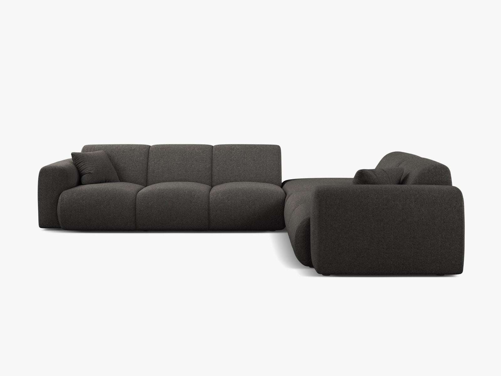 Micadoni Ecksofa Molino 6-Sitzer Rechts Chenille Eden Dunkelgrau