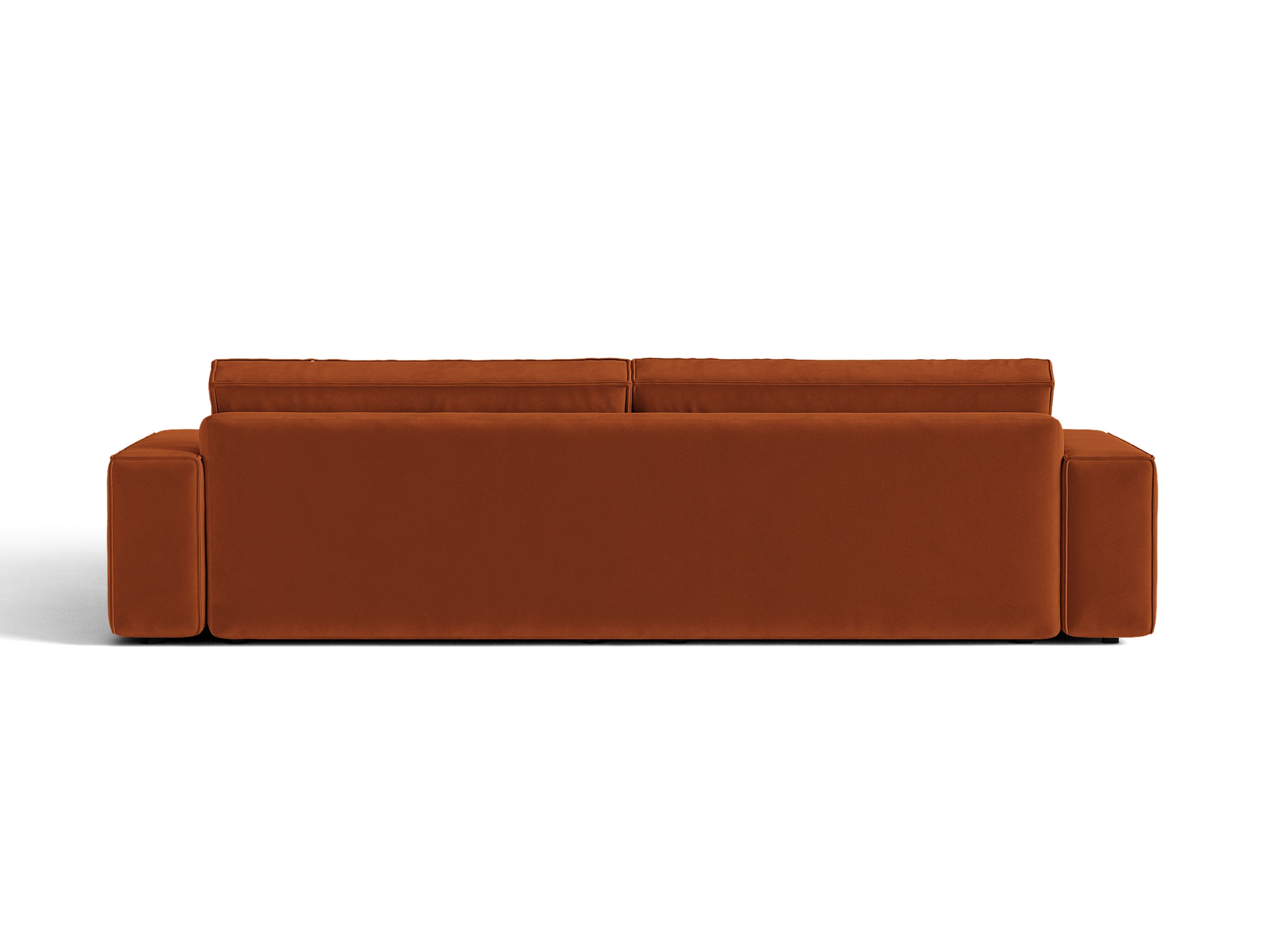 Micadoni Schlafsofa Jodie 3-Sitzer Samt Bluvel Terrakotta