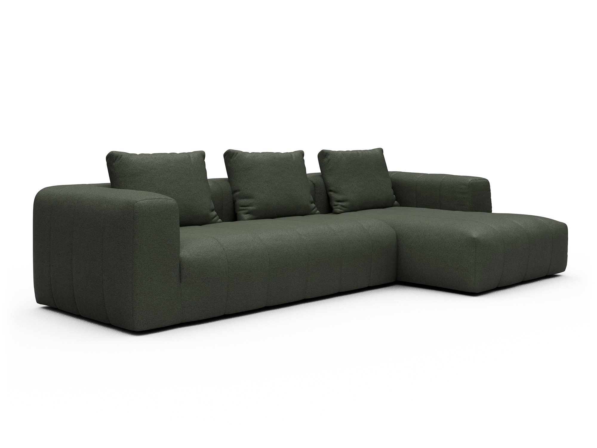 Hugo 2,5-Sitzer Armlehne links mit Chaiselongue Denari-Forest-Green moebelfaktor