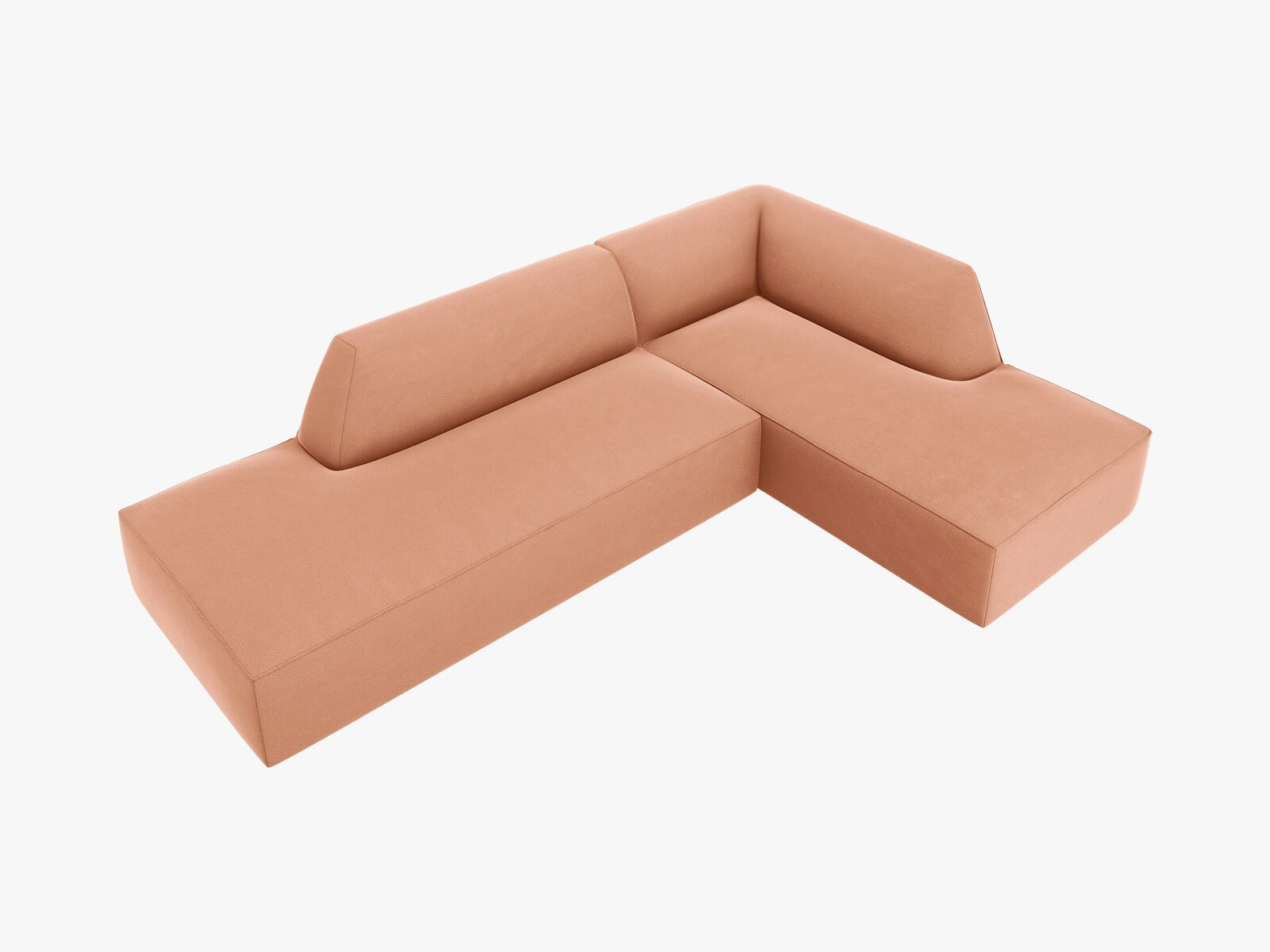 Micadoni Ecksofa Ruby 4-Sitzer Rechts Samt Salvador Rosa