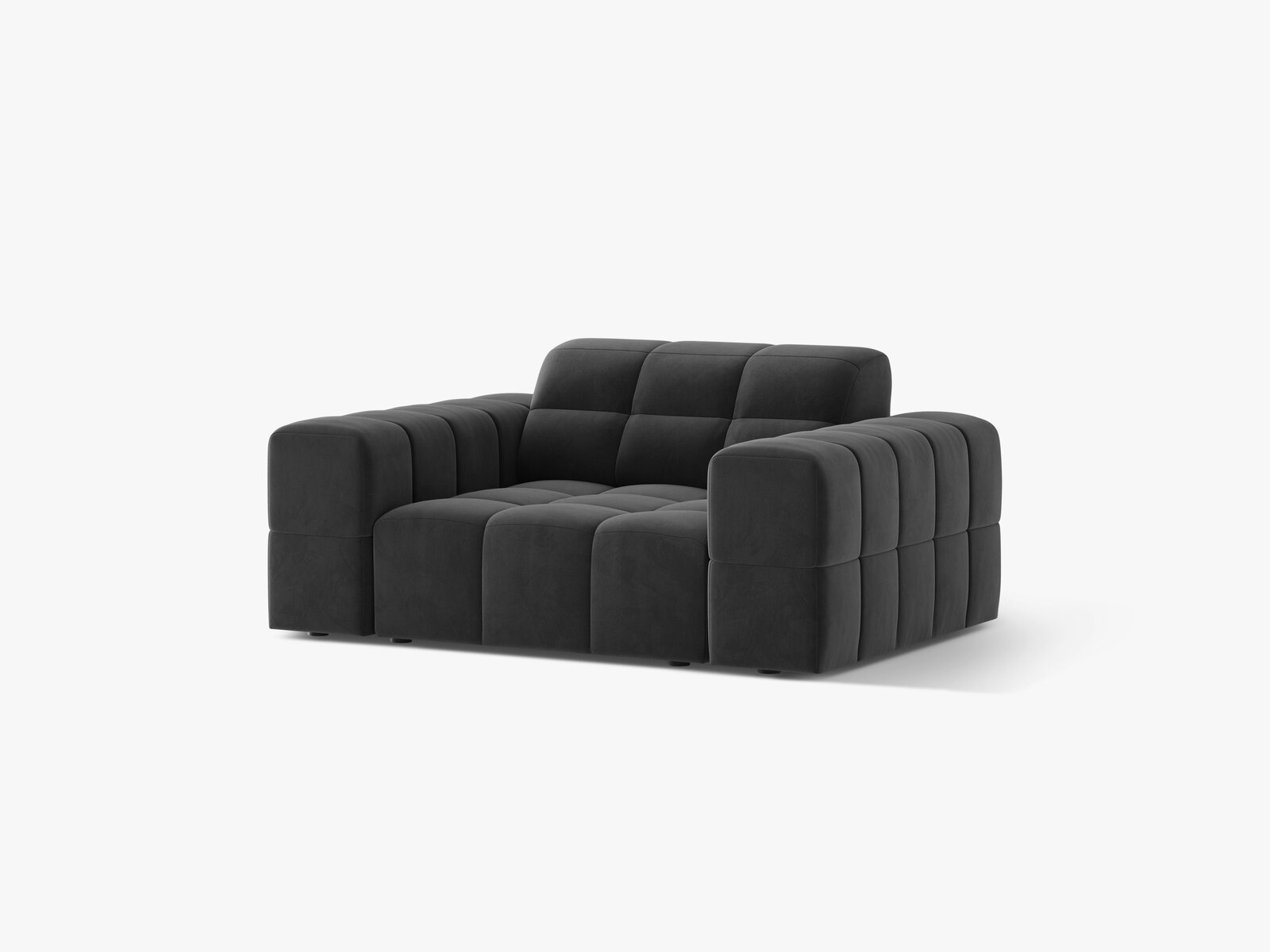 Micadoni Sessel Jennifer 1-Sitzer Samt Venus Grau