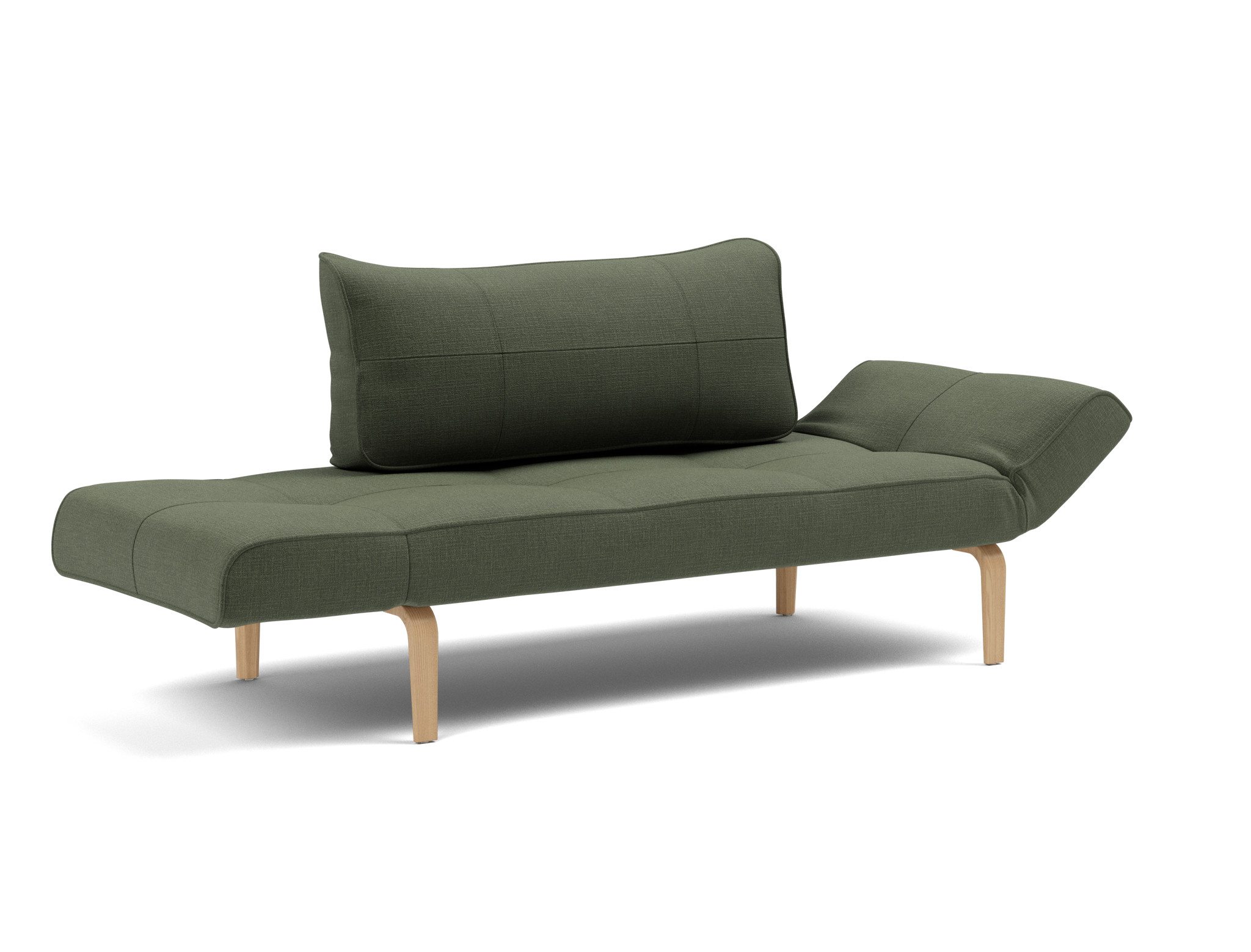 Tagesbett Zeal Chenille Esina 413-Olive-Green Beine Bow Eiche