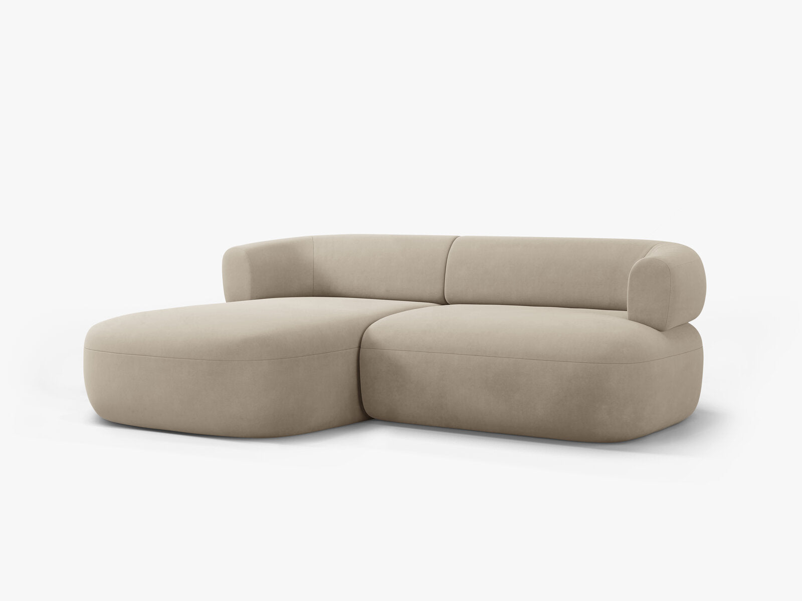 Micadoni 5-Sitzer Ecksofa Jenny Kleine Version Links Samt Salvador Beige