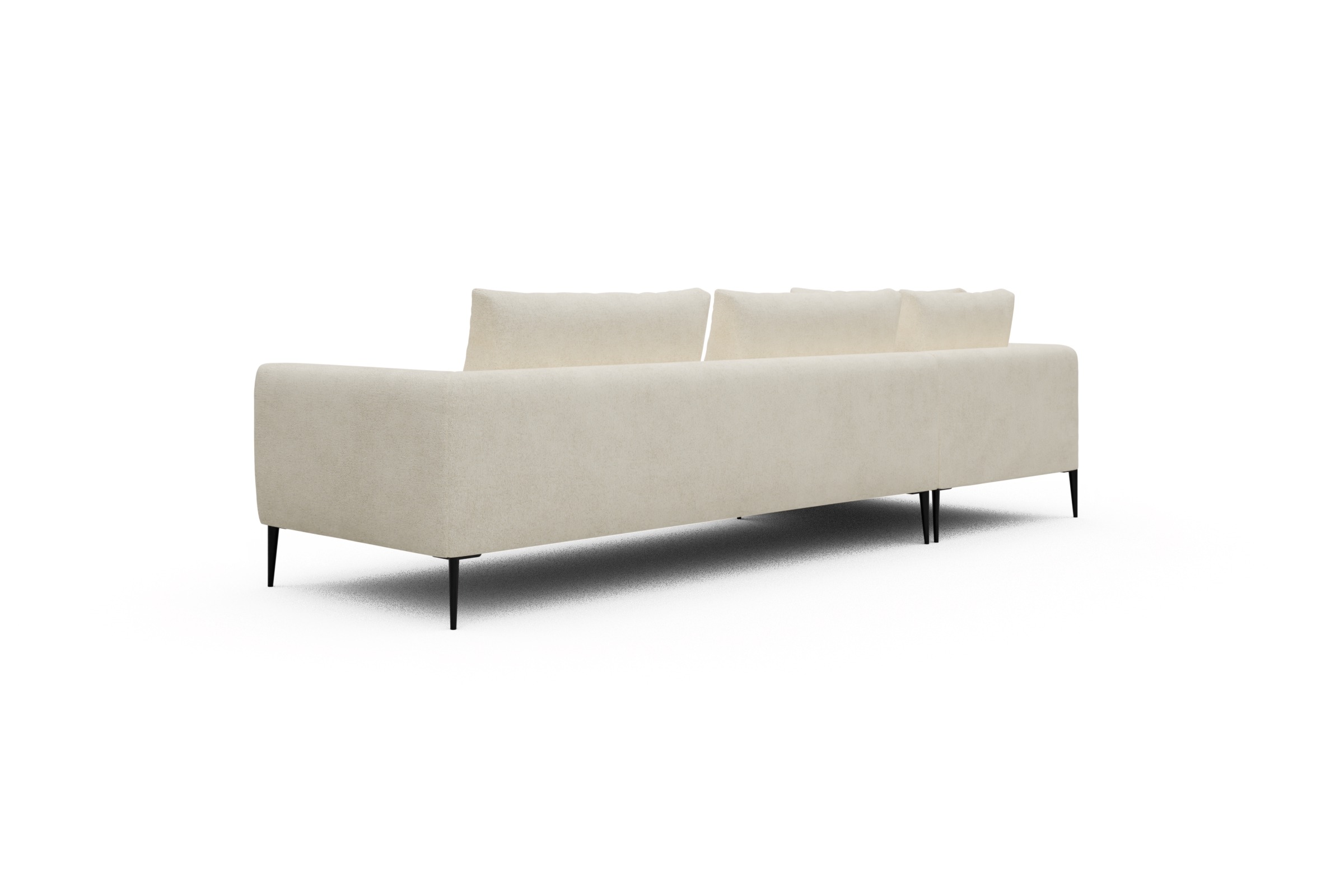 Ecksofa Paul Relax-Ecke rechts mit 3-Sitzer Boucle-Off-White