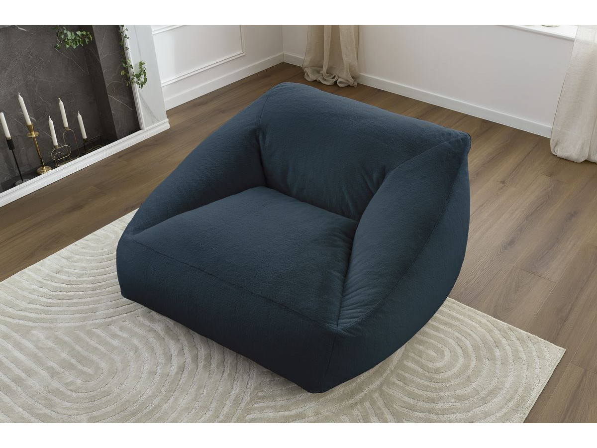 Bobochic Lilibet Pouf Kunstfell Dunkelblau