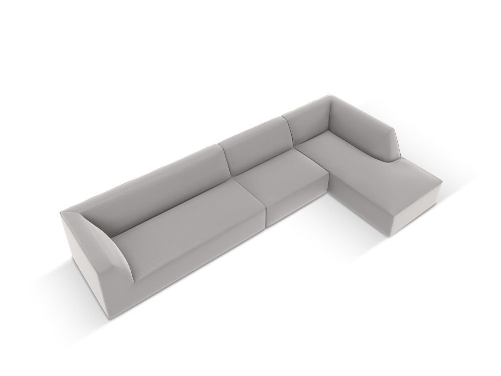 Cosmopolitan Design Ecksofa Siena 5-Sitzer Kunstleder Pacifico Hellgrau Rechts
