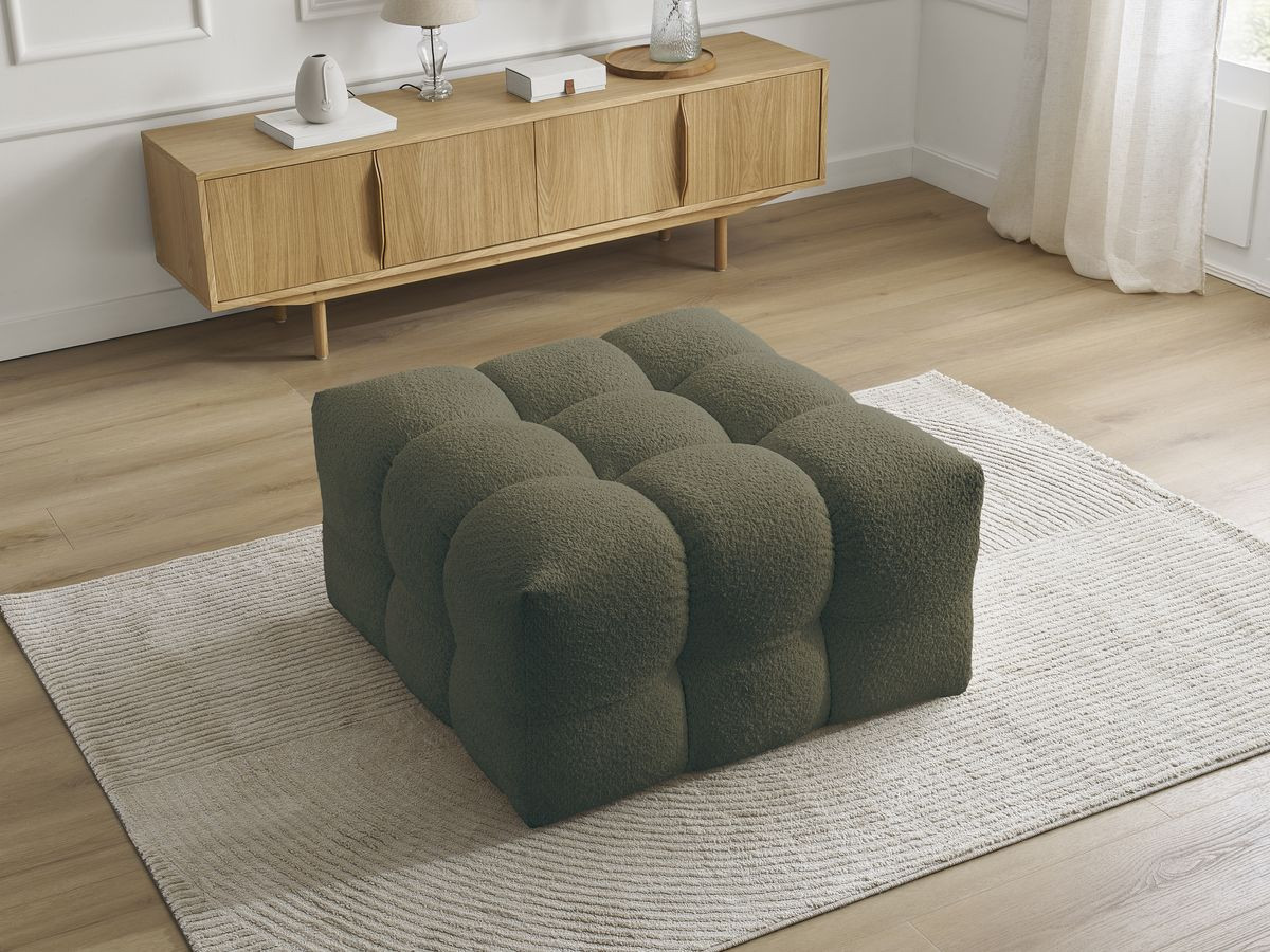 Bobochic Cloud Pouf Bouclé-Stoff Grün