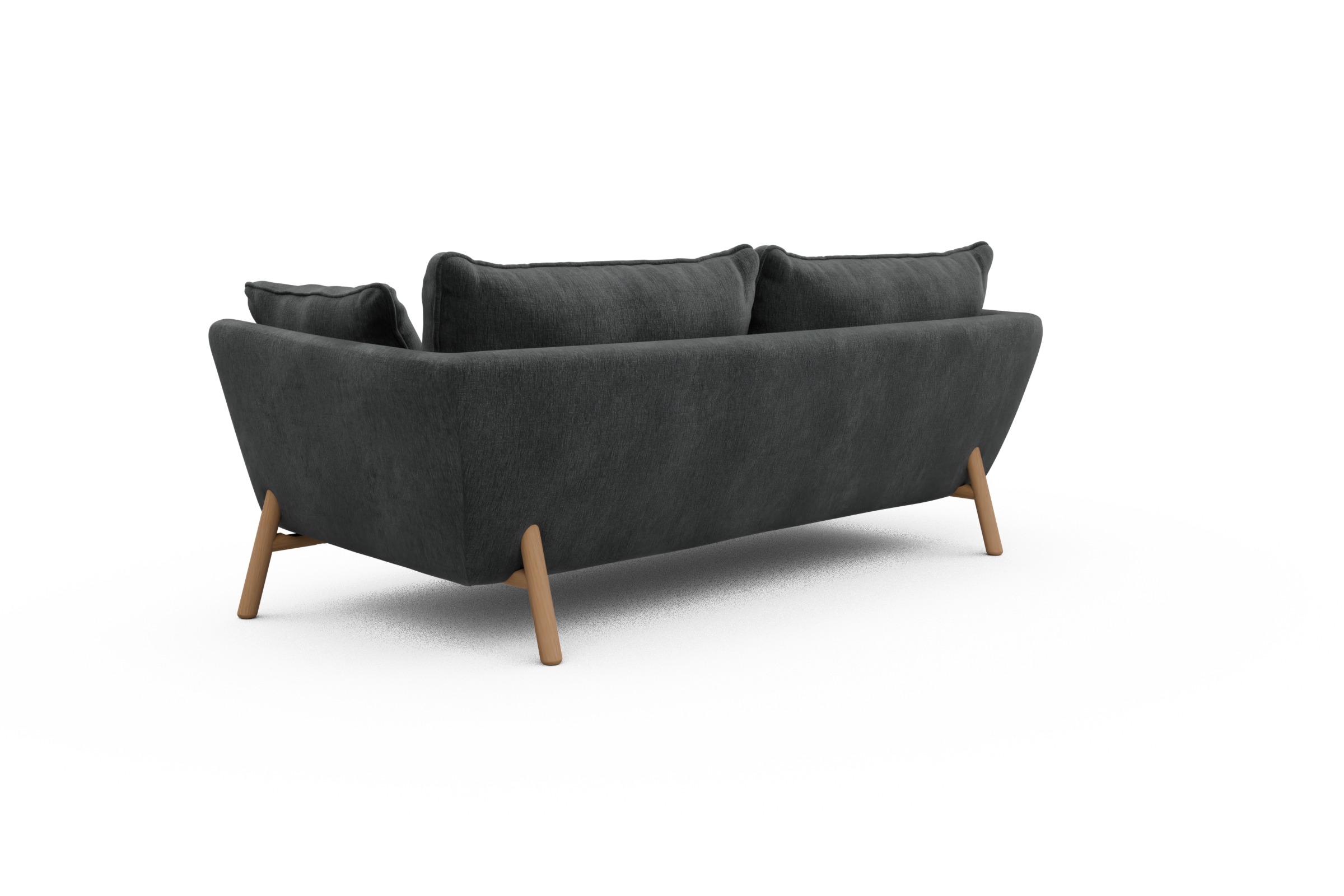 Sofa Emil PREMIUM 3-Sitzer Beinfarbe Eiche Natur Smooth-Deep-Warm-Grey