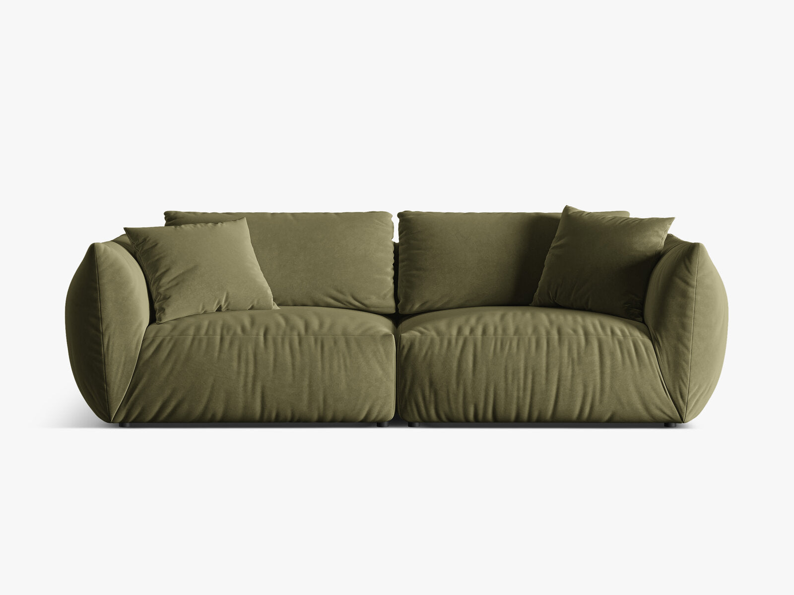 Micadoni Sofa Chris 4-Sitzer Samt Hellgrün