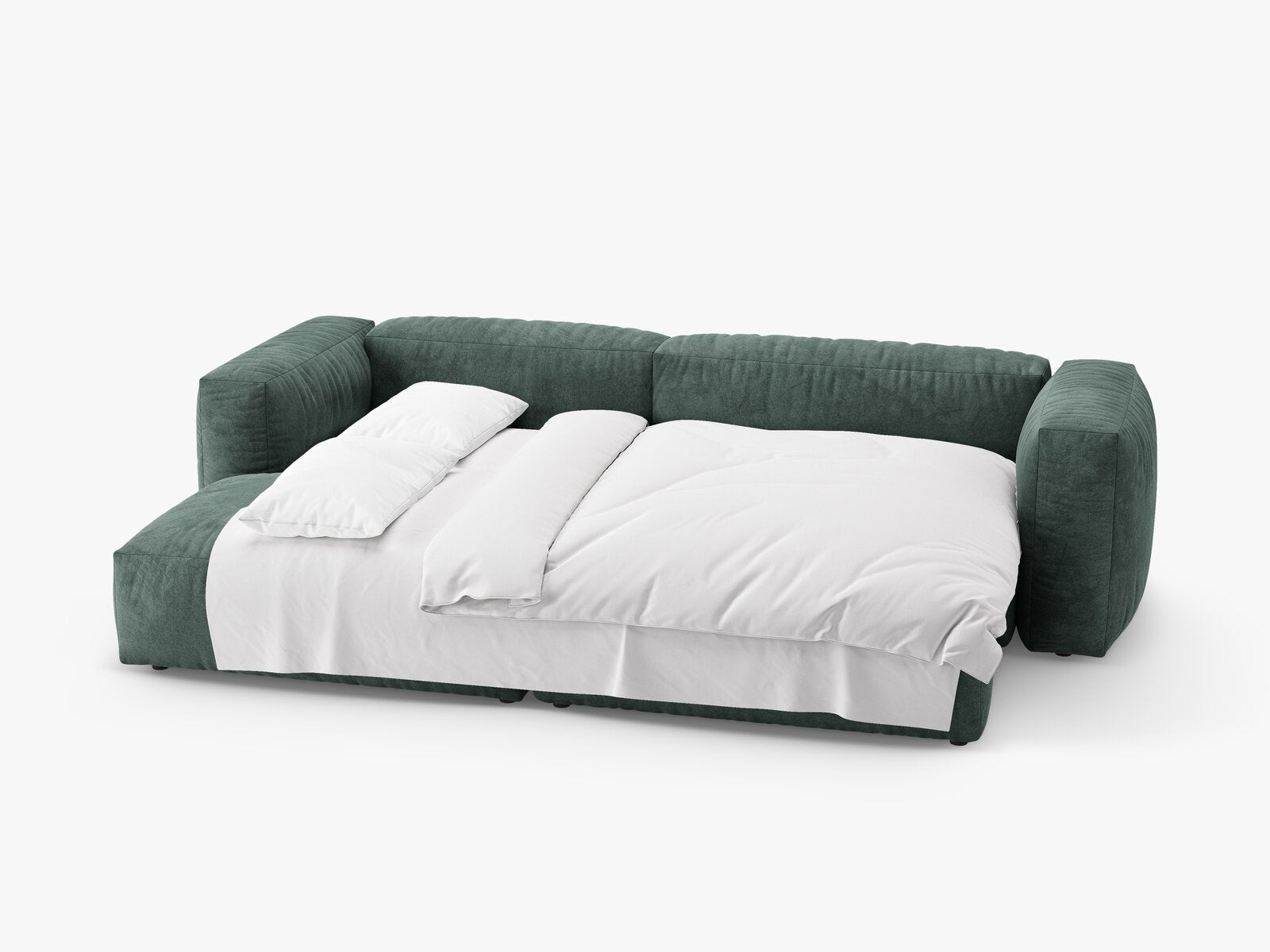 Micadoni Martina Ecksofa 4-Sitzer mit Schlaffunktion Links Samt Vogue Petrol