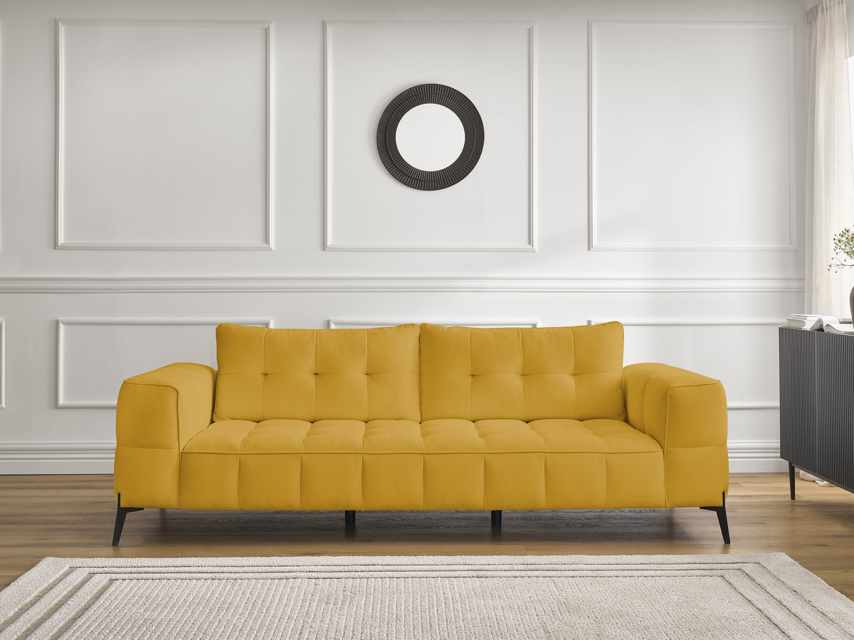 Bobochic Anis Sofa 3-Sitzer Strukturstoff Gelb