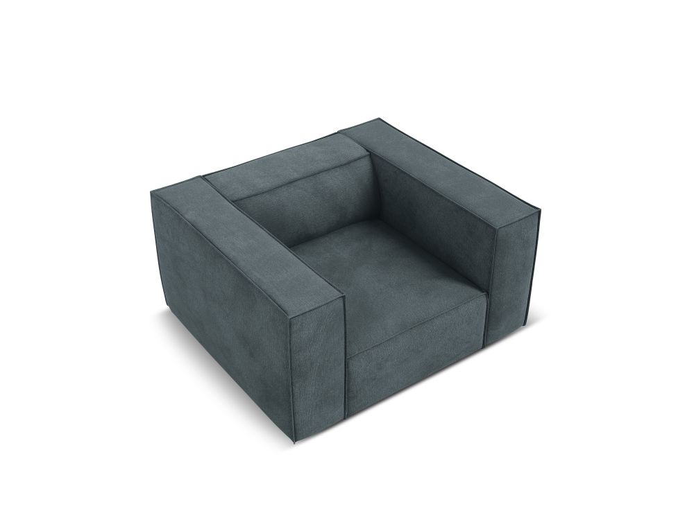 Cosmopolitan Design Sessel Turin Strukturierter Stoff Rosario Blaugrau