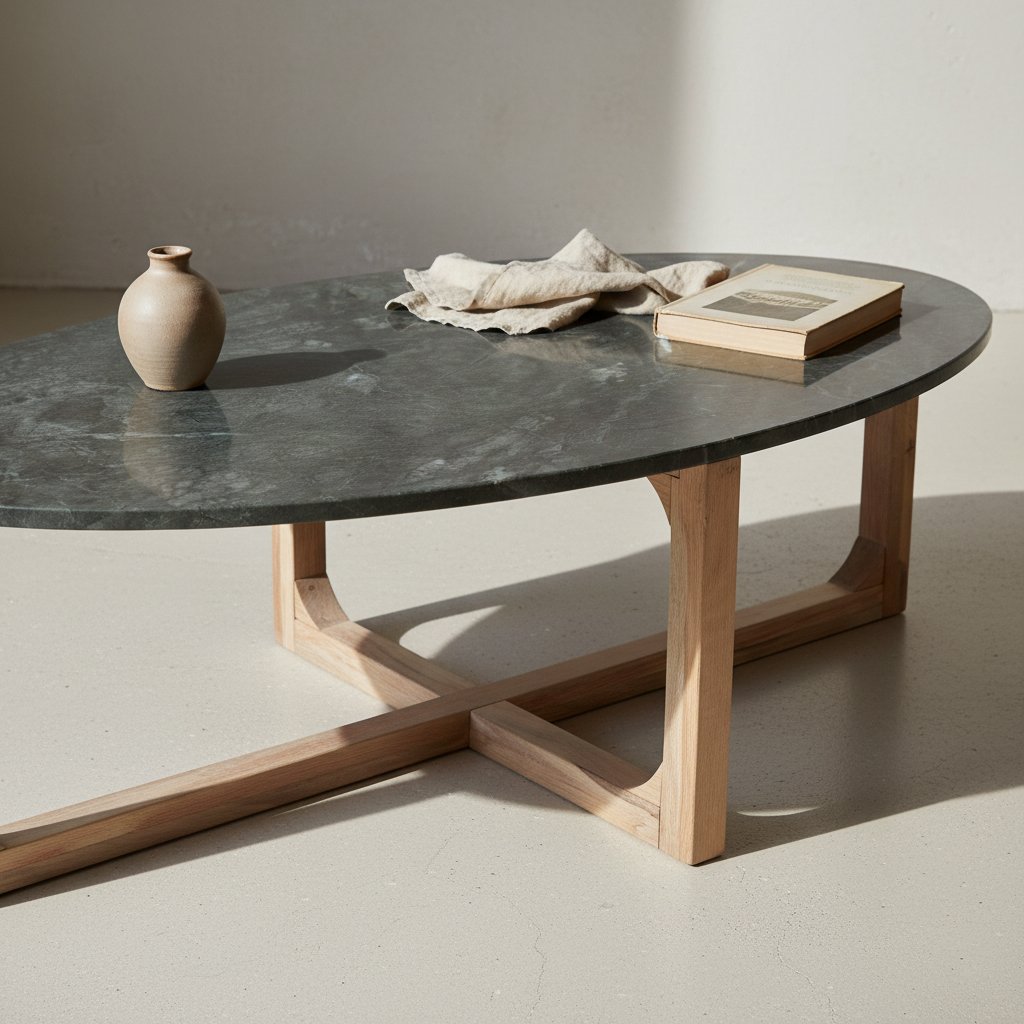Raw Materials Ovaler Marmor-Couchtisch Grün 120x60x38cm