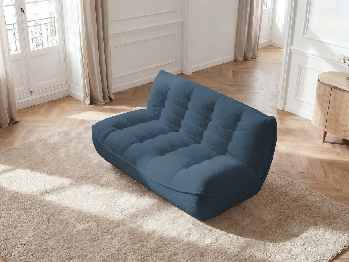 Bobochic Serena Sofamodul 2-Sitzer Melange-Stoff Blau