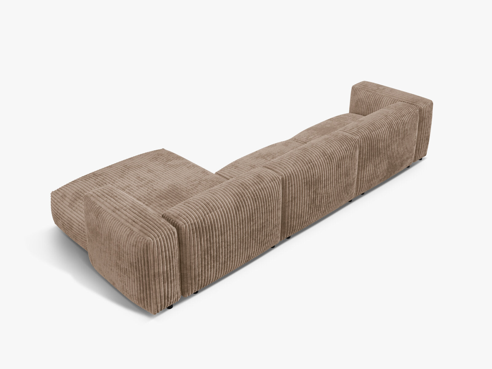 Micadoni Ecksofa Martina 3-Sitzer Rechts Kord Tilia Eichel
