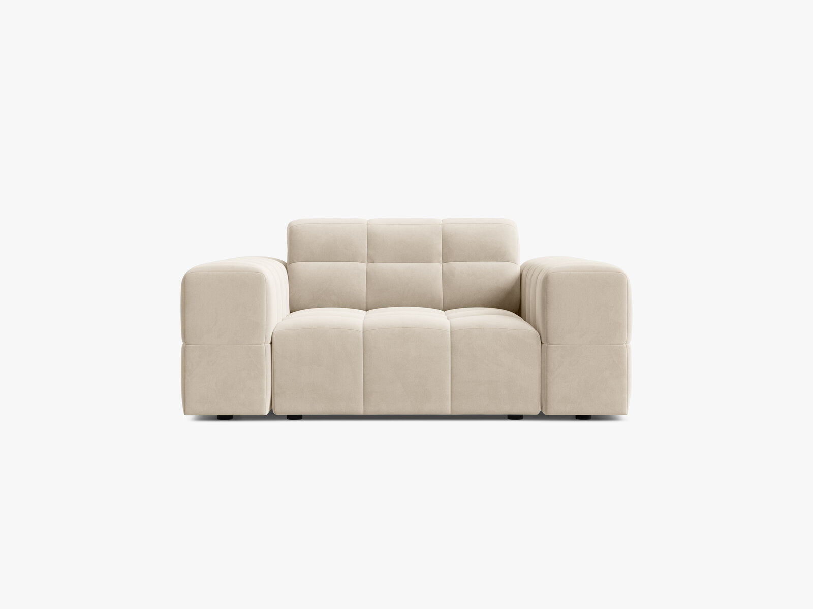 Micadoni Sessel Jennifer 1-Sitzer Samt Bluvel Helles Beige
