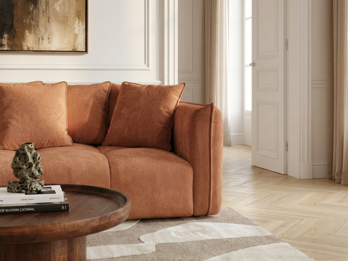 Bobochic Harlem Sofa 3-Sitzer Stoff Orange