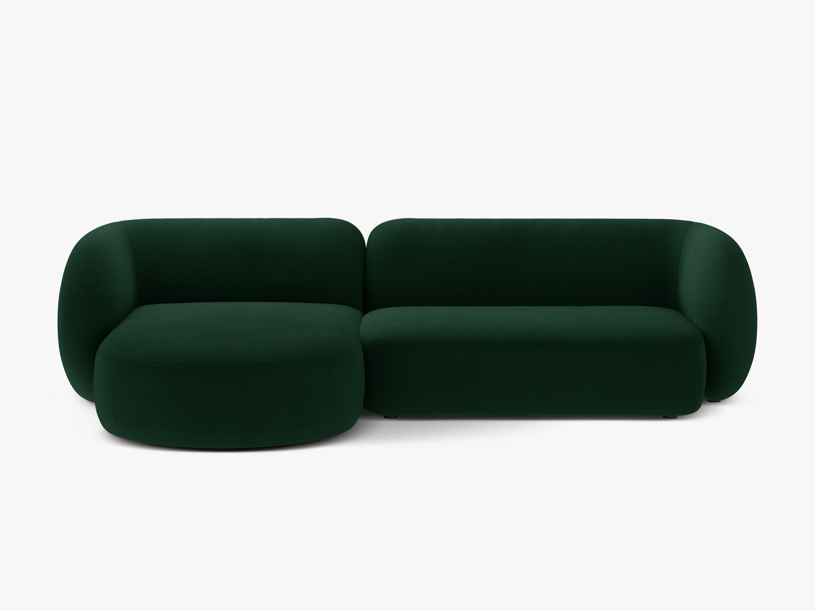 Micadoni Ecksofa Kate 3-Sitzer Links Samt Salvador Flaschengrün