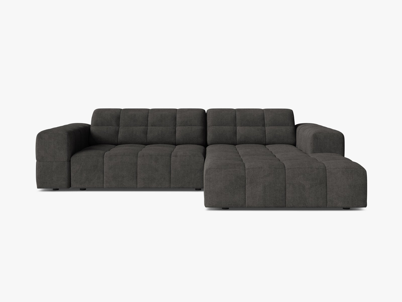 Micadoni Jennifer Ecksofa 4-Sitzer Rechts Chenille Eden Dunkelgrau