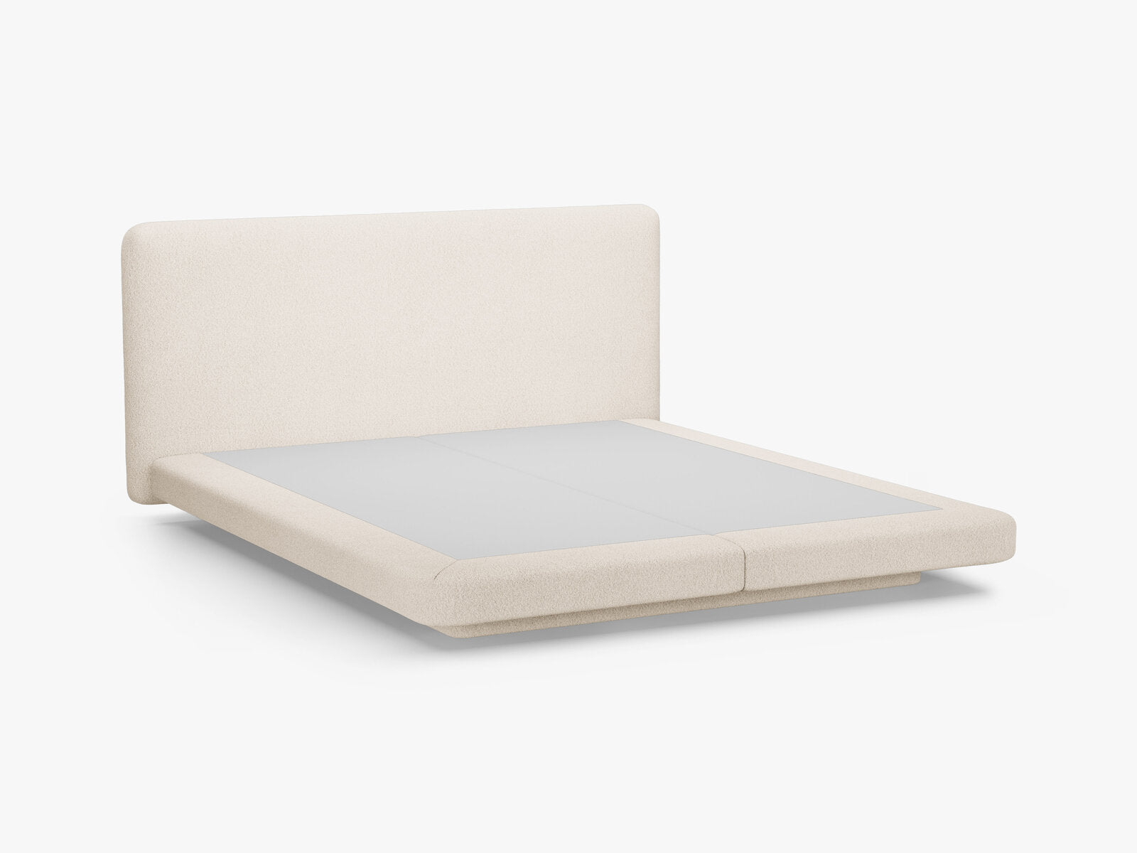 Micadoni Polsterbett mit Kopfteil Linea Boucle Baloo Beige 160x200