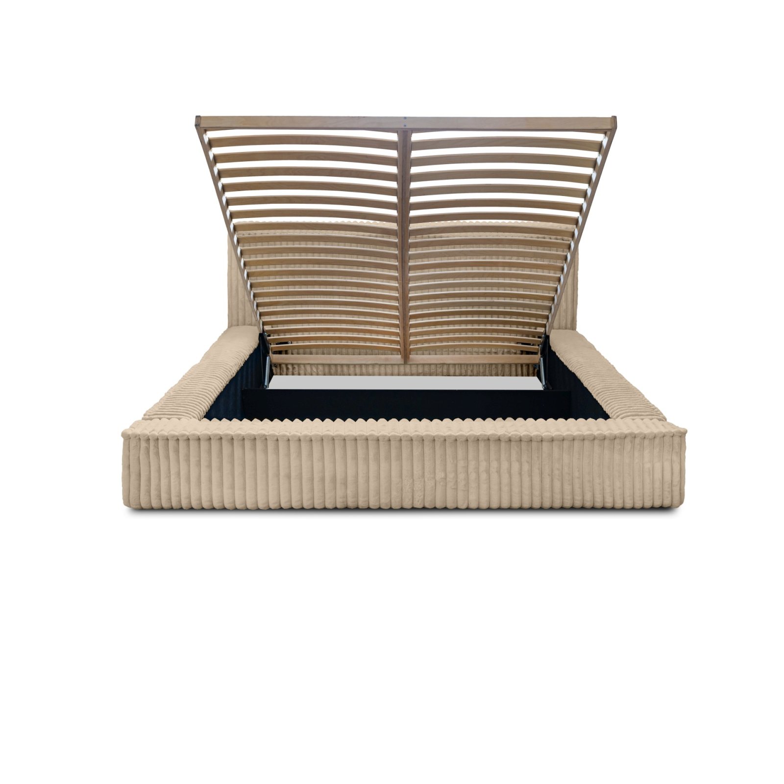Polsterbett Lento Softcord mit Fellstruktur 140x200 mit Holzrahmen Vito 26
