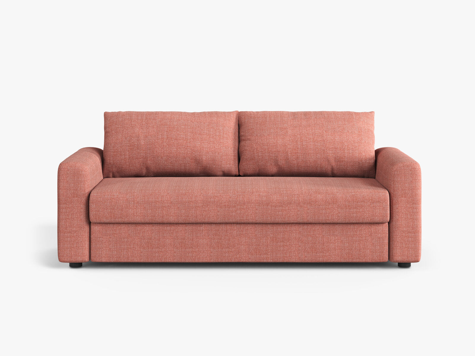 Micadoni Sofa mit Schlaffunktion David 3-Sitzer Strukturierter Stoff Babel Rot