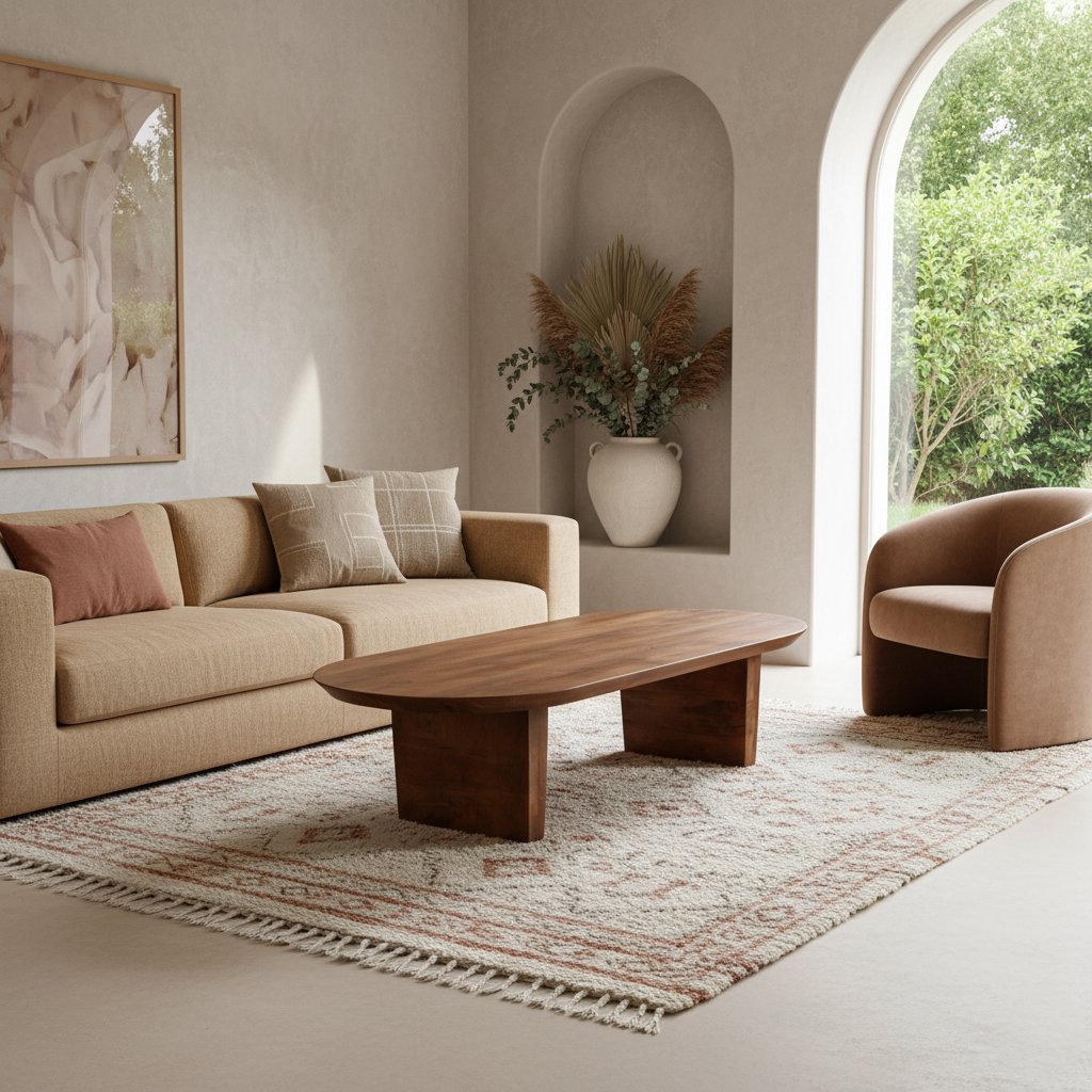 Raw Materials Bullnose-Couchtisch braun