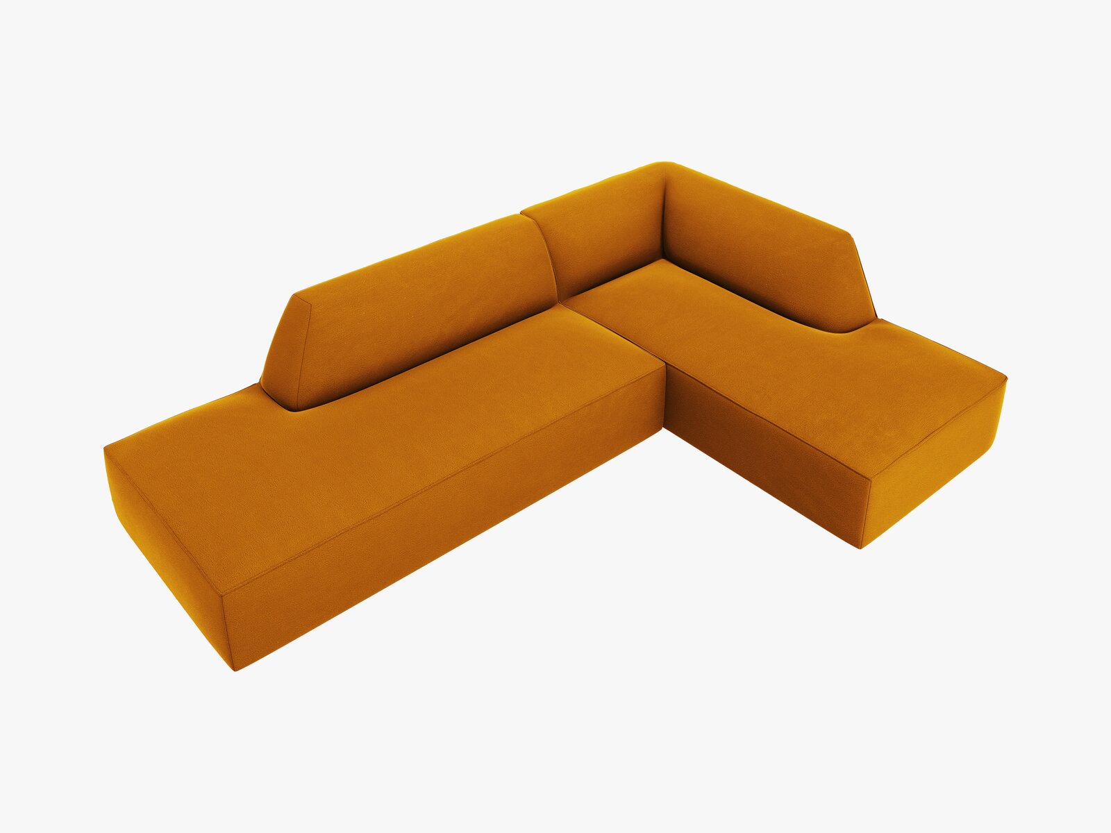 Micadoni Ecksofa Ruby 4-Sitzer Rechts Samt Salvador Gelb