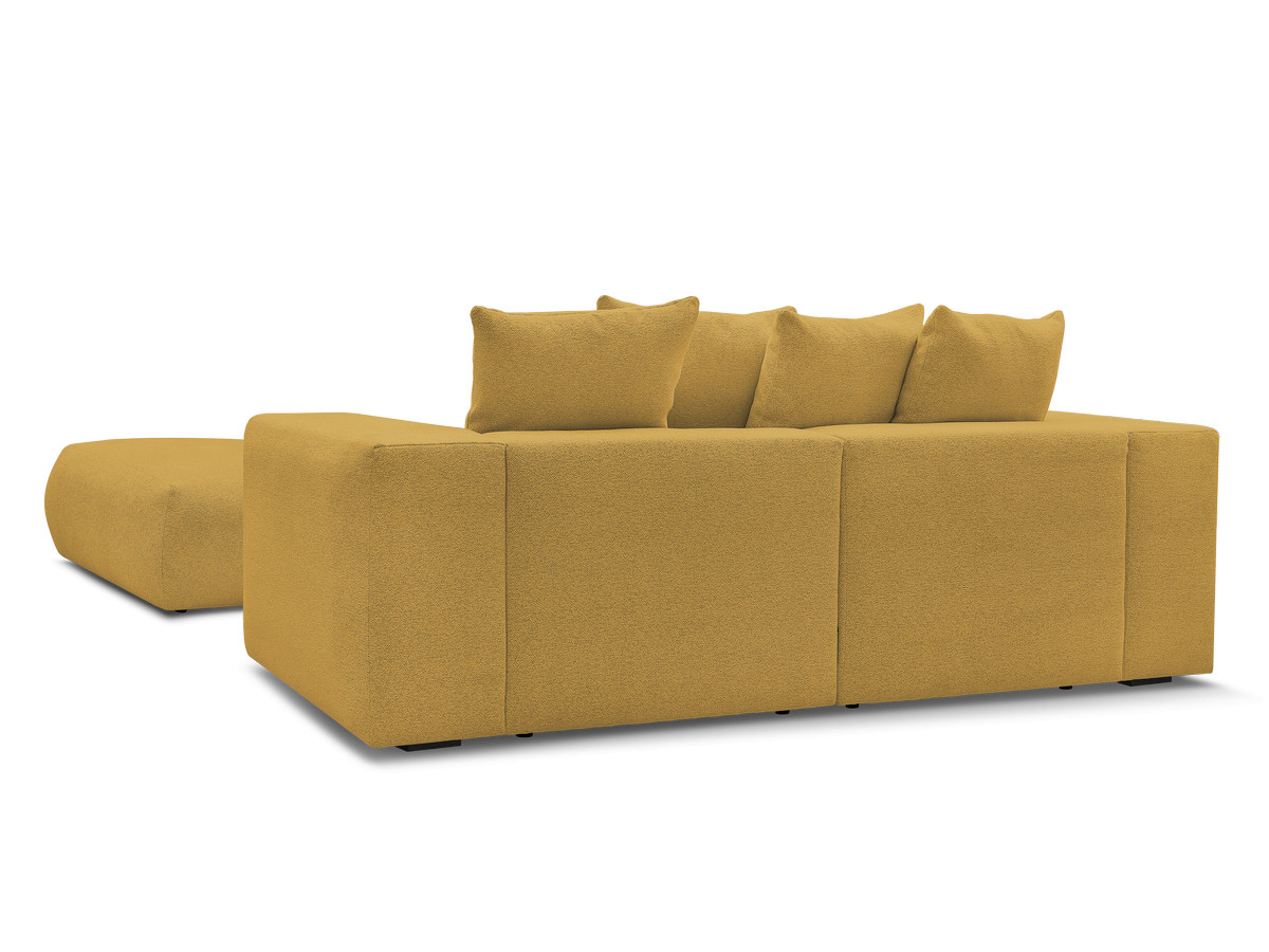 Bobochic Voltaire Sofa 4-Sitzer mit Pouf 248 × 100 cm Melange-Stoff Gelb