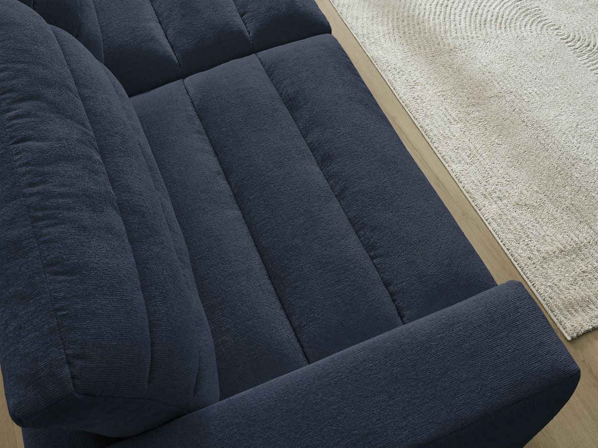 Bobochic Sierra Sofa 3-Sitzer Strukturstoff Dunkelblau