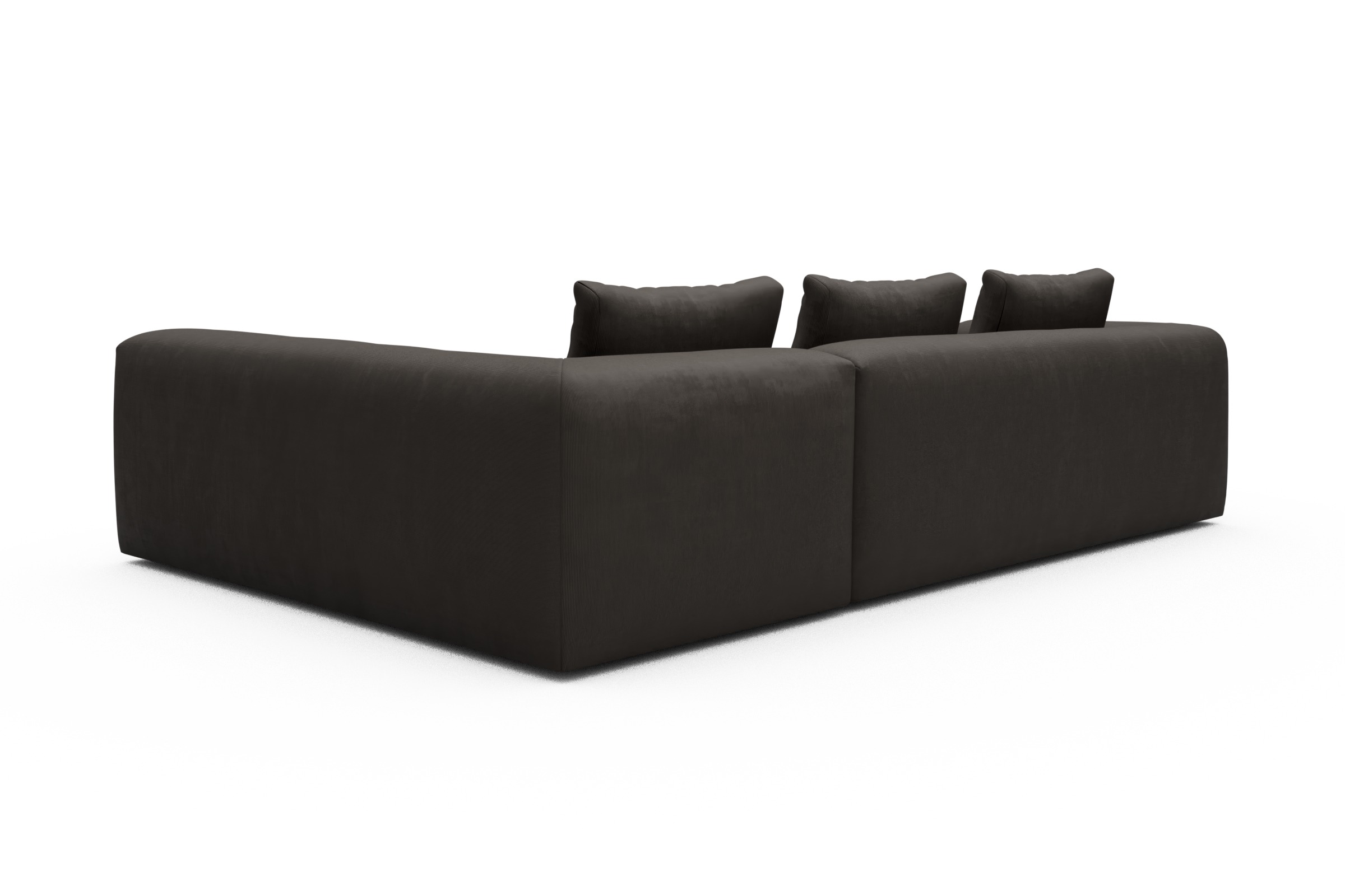 Ecksofa Fred 2x 2,5-Sitzer rechts offen Cordufine-Taupe